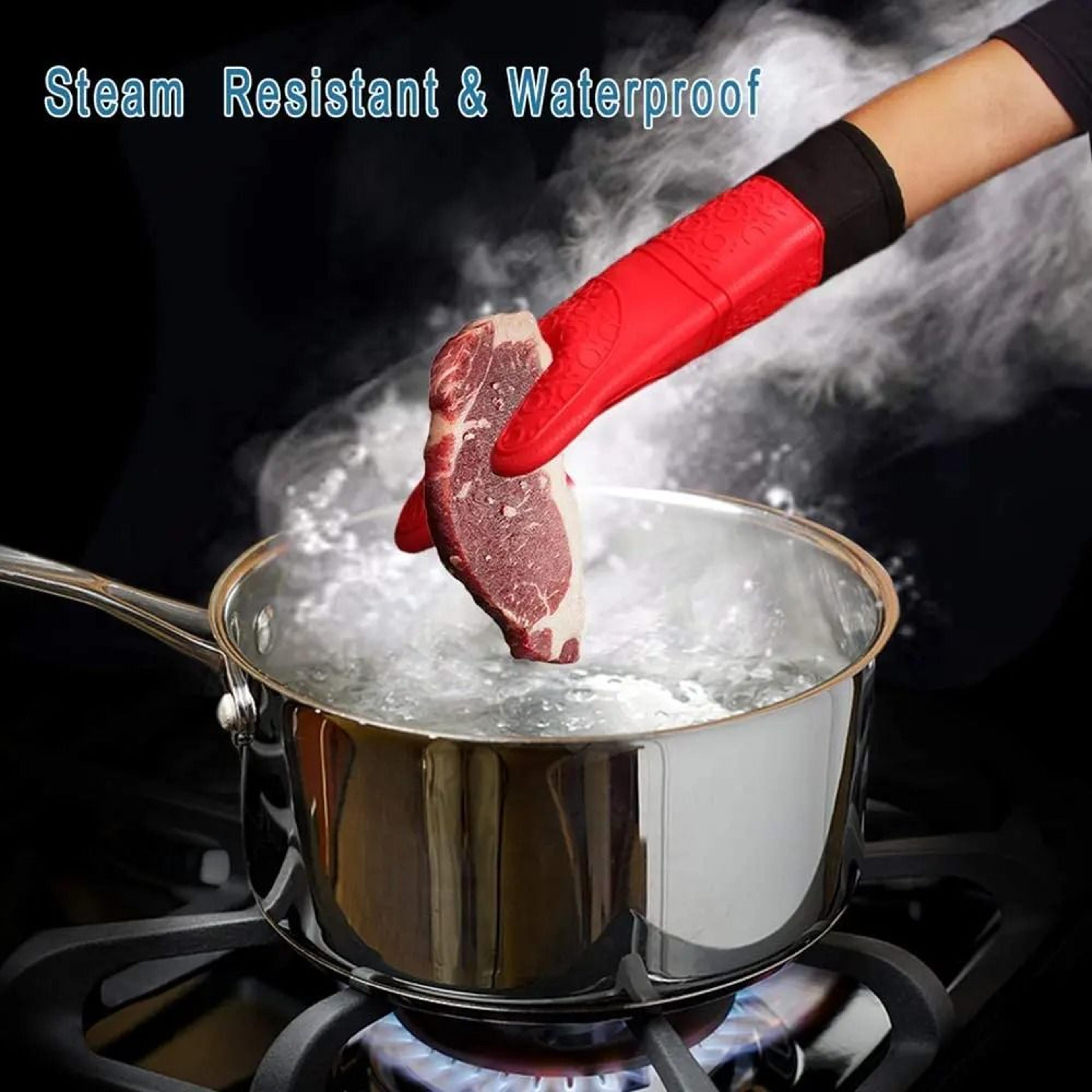 Professional Silicone Oven Gloves Heat Resistant Non Slip Set 3