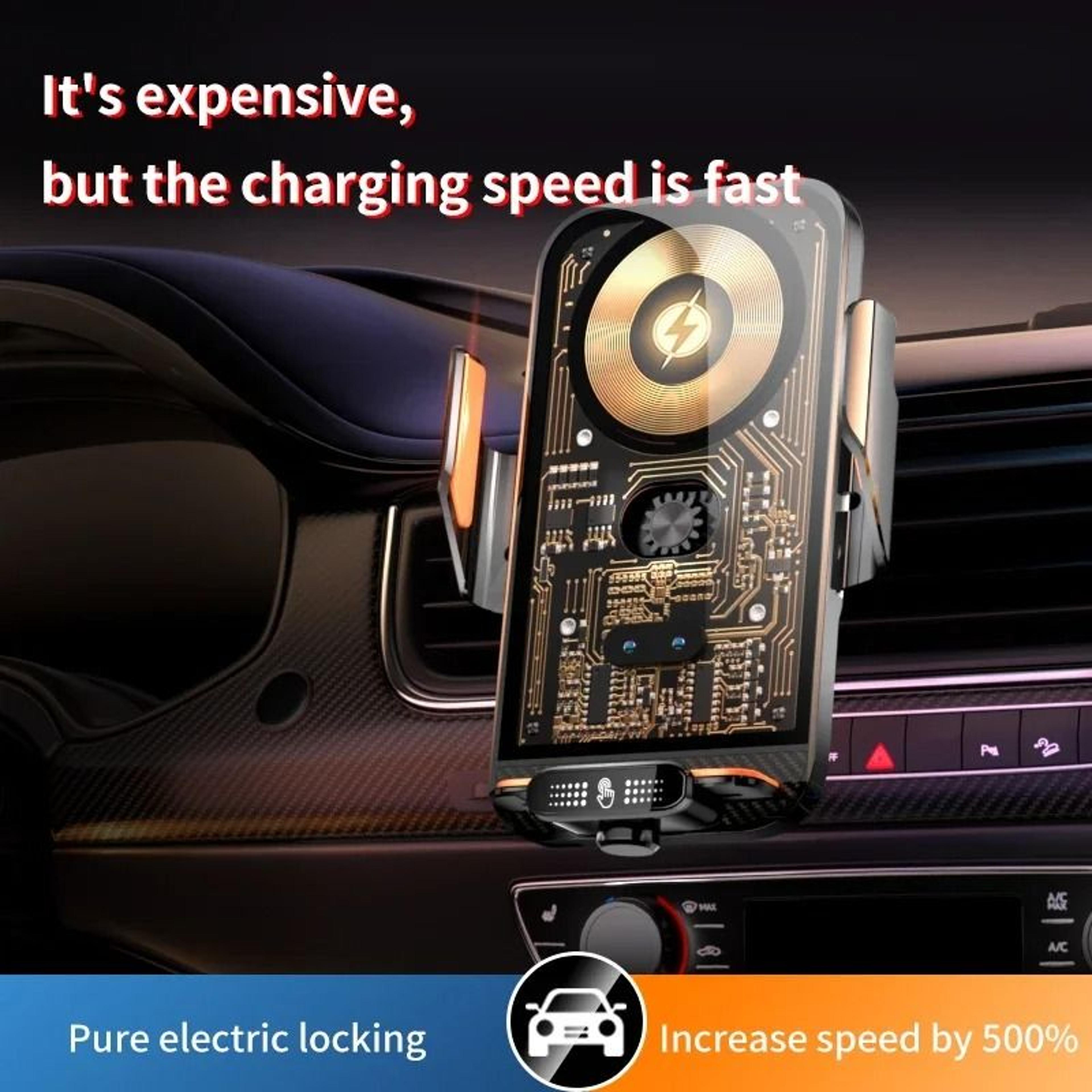 Car Phone Holder Wireless 66W Charger Air Vent Clip Universal 0