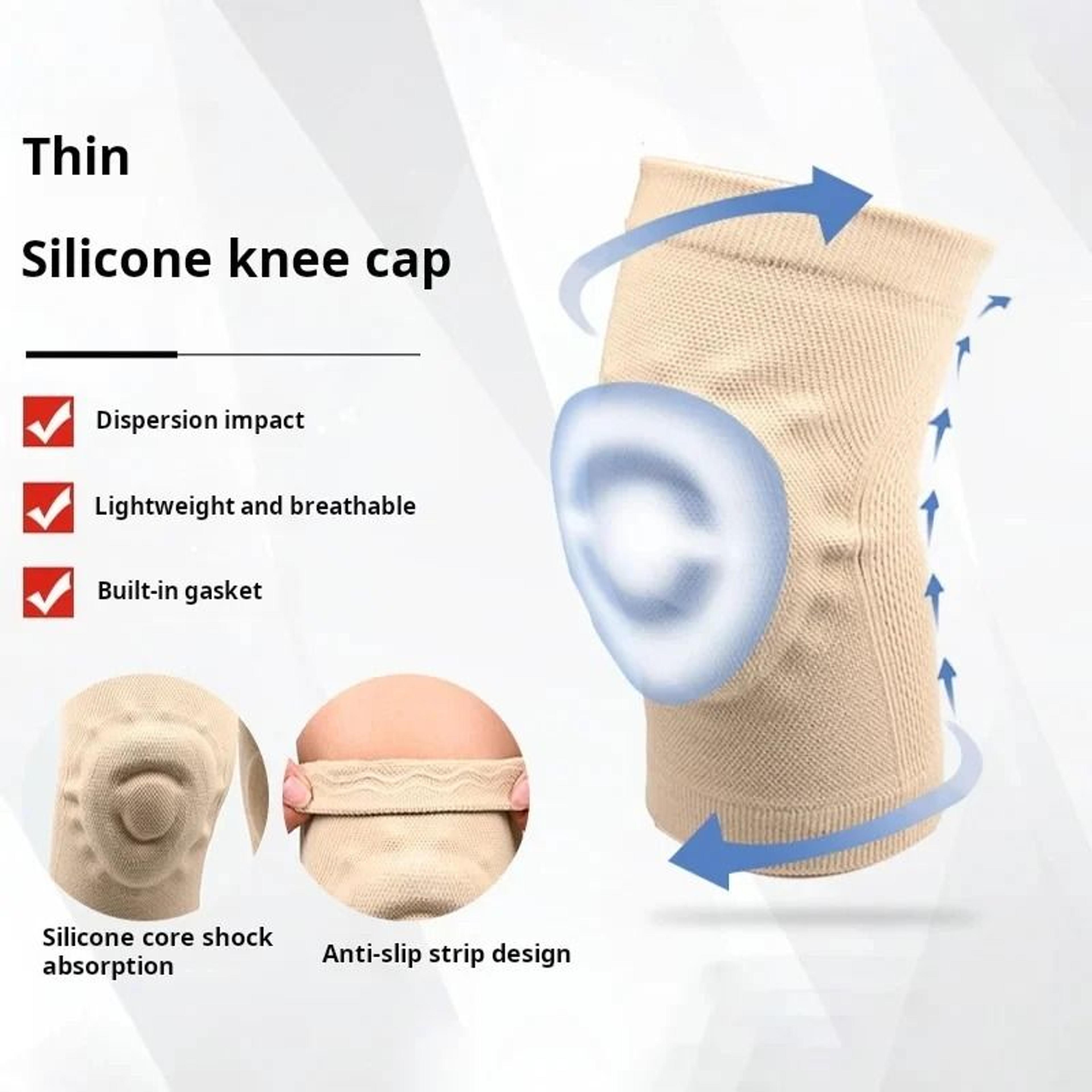 Silicone Knee Pads With Thin Pressurized Cushion For Sports Dance And Skating 1