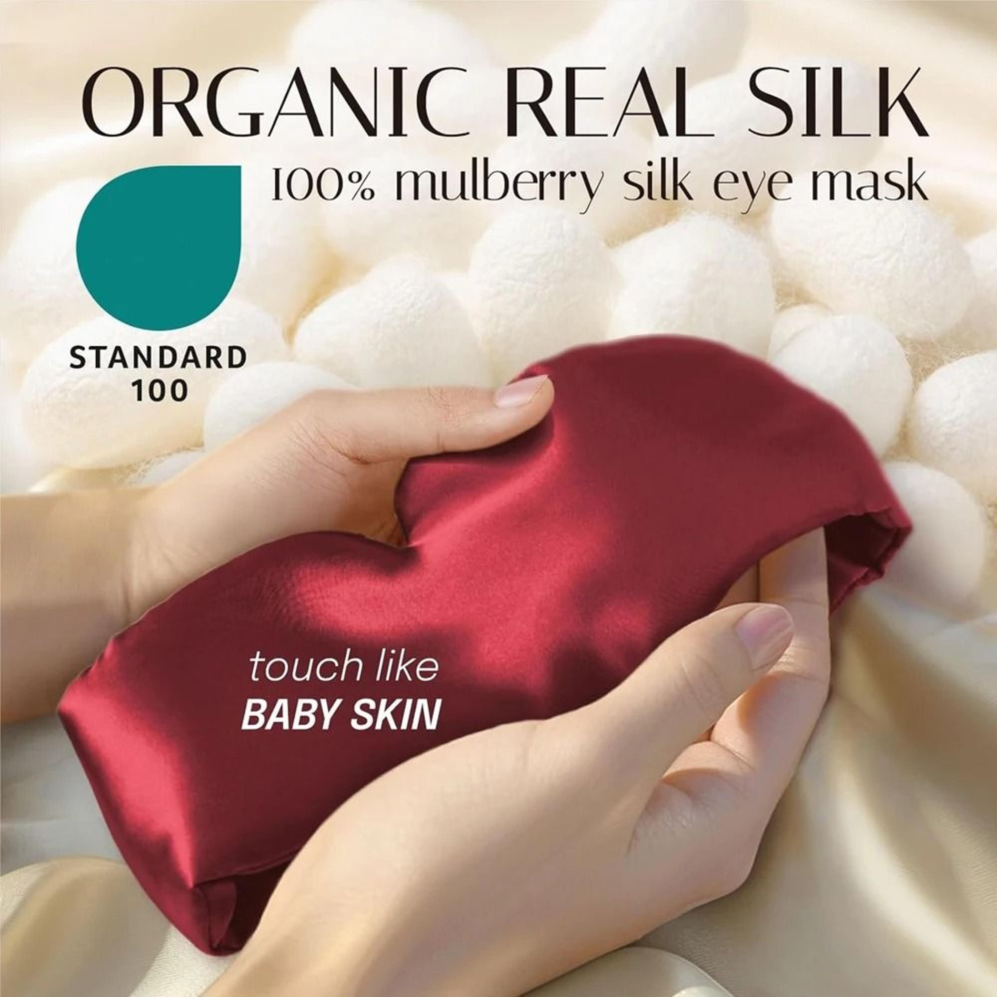 Silk Sleep Mask With Adjustable Fit 100 Percent Mulberry Silk Eye Cover For Wrinkle Prevention And  1