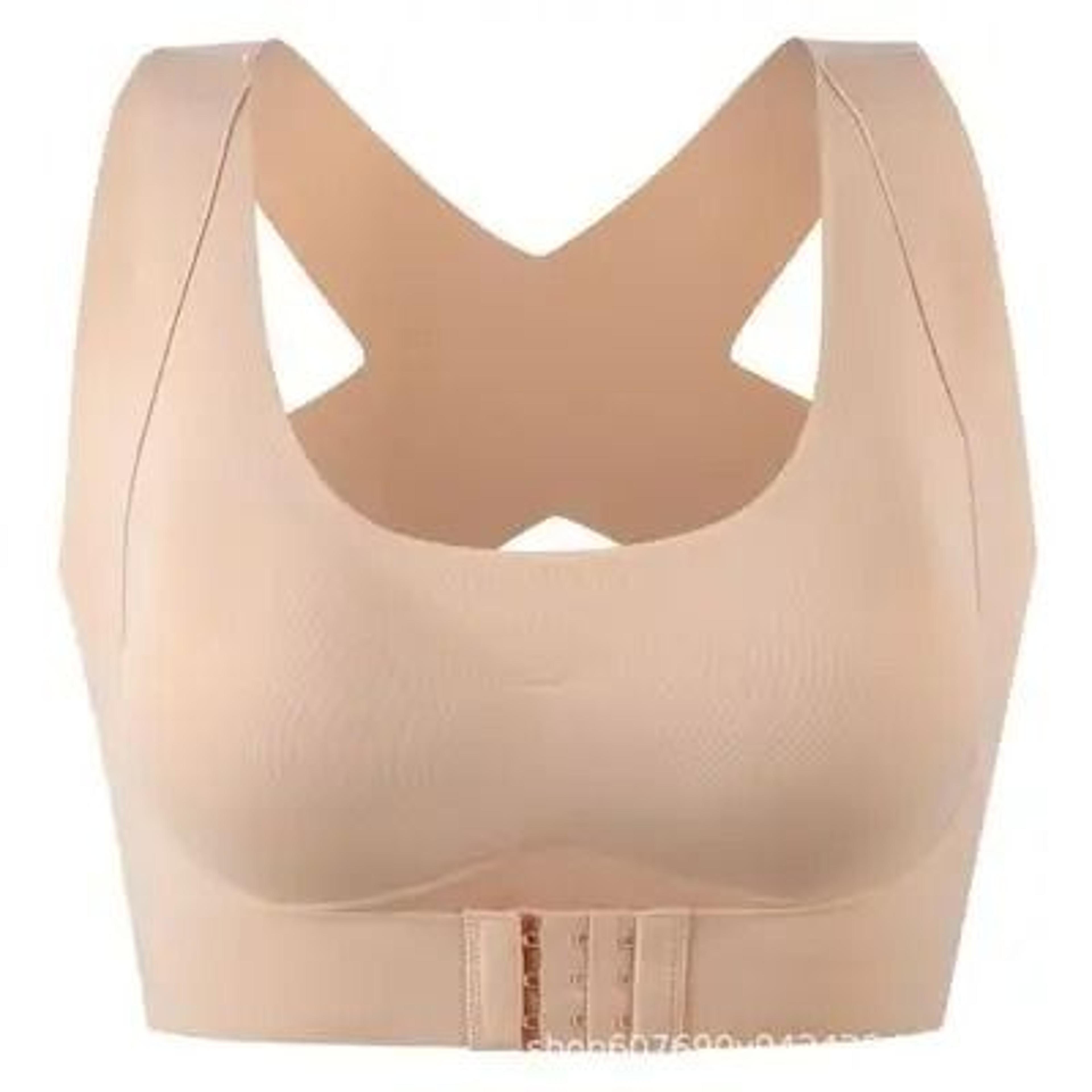 Womens Push Up Bra Posture Corrector Bralette With Front Closure And Cross Back Support 13