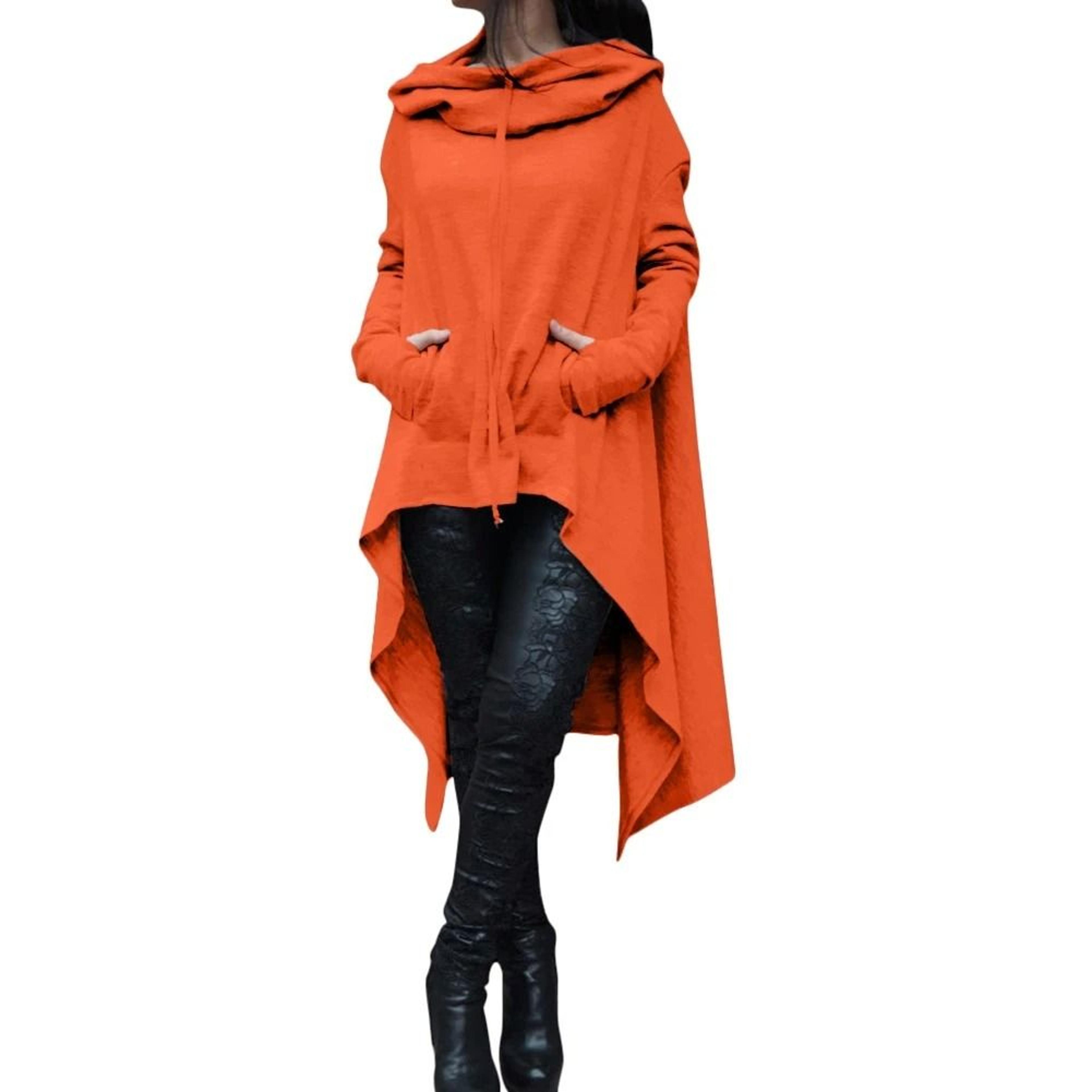 Women Long Oversized Hoodie Casual Solid Color Pullover With Plus Sizes S To 5XL 4