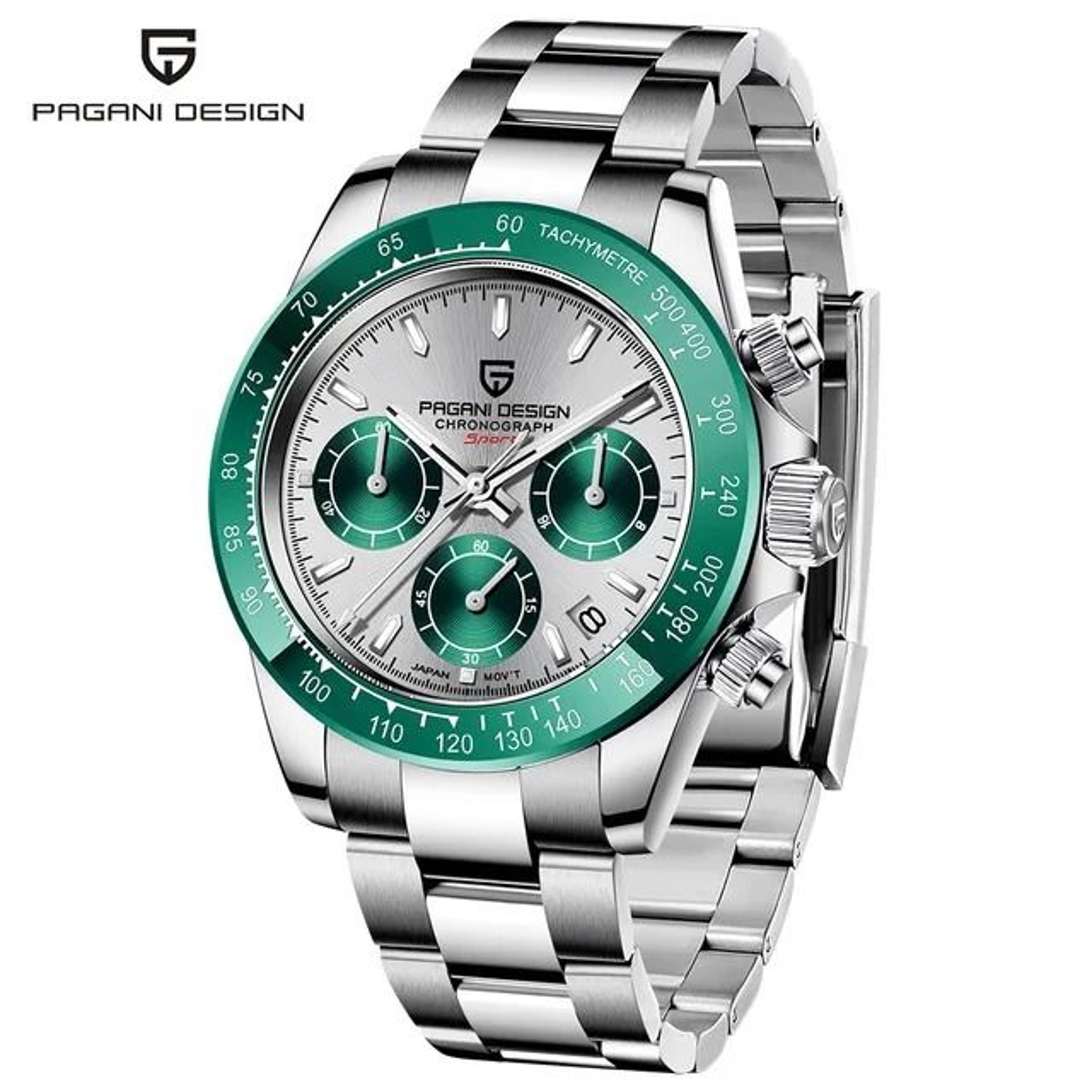 Pagani Design 40mm Quartz Watch Stainless Steel Sapphire 18
