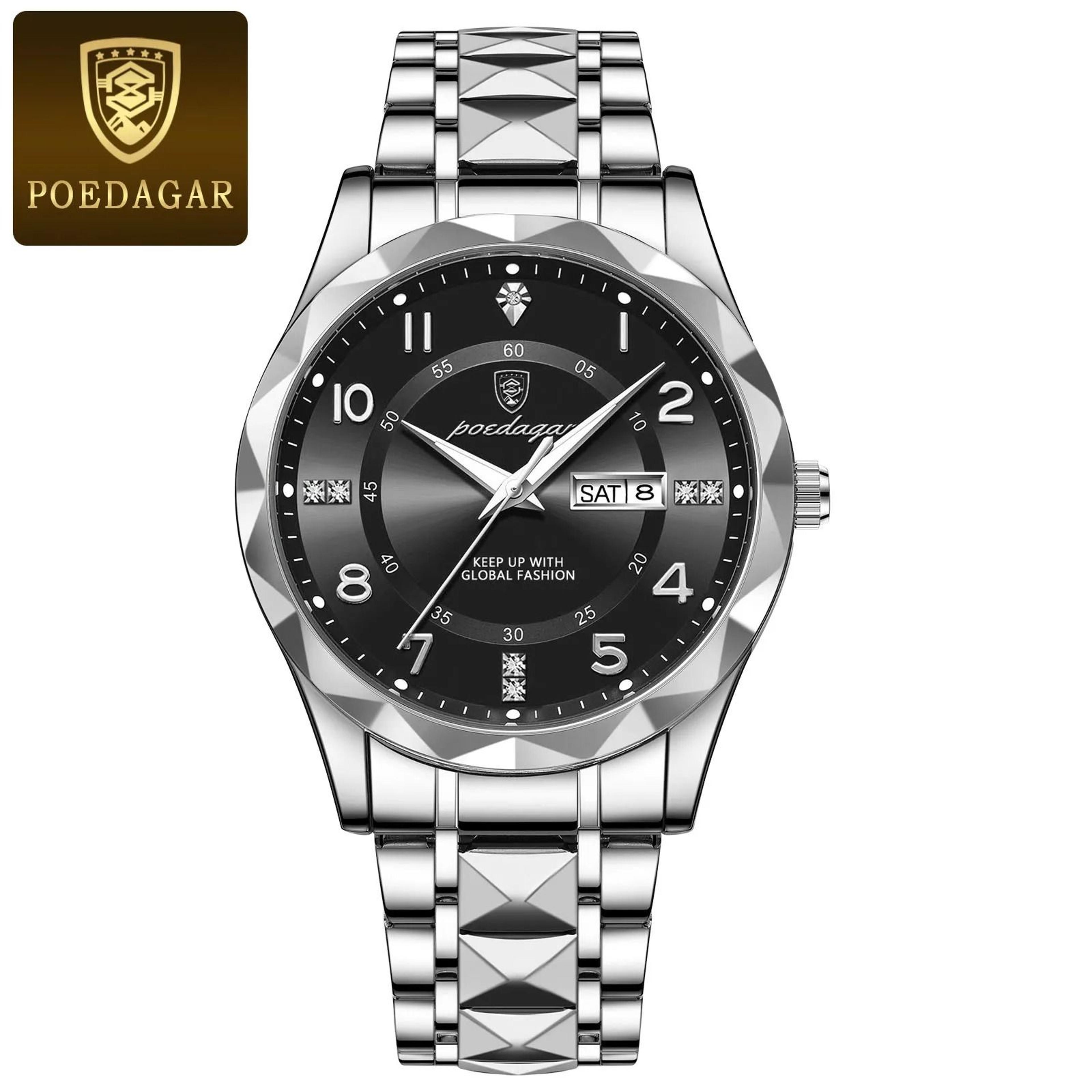 Poedagar Luxury Men Quartz Watch Waterproof Luminous Date Week 14