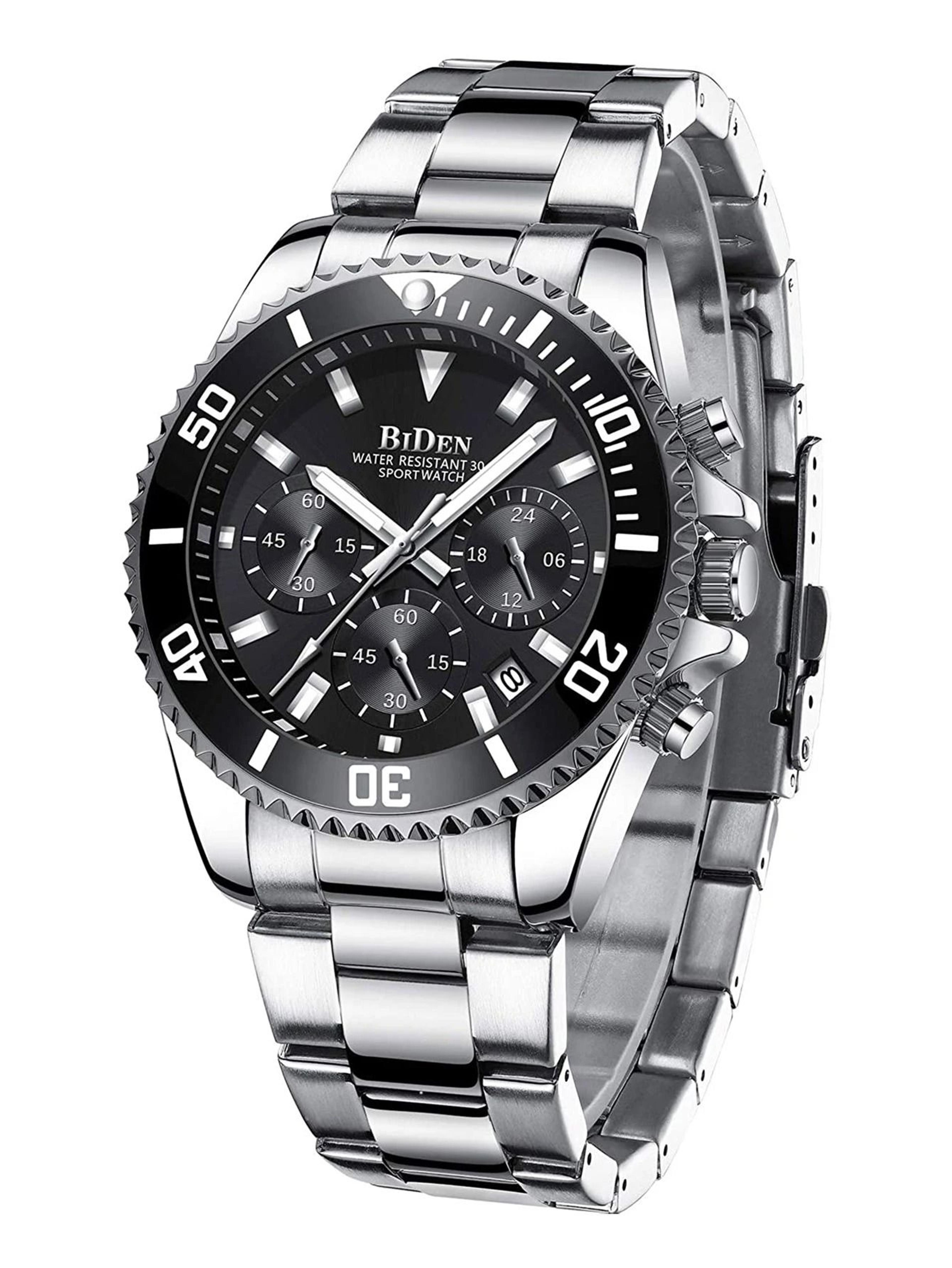 BIDEN Men Sports Chronograph Quartz Watch Waterproof 20