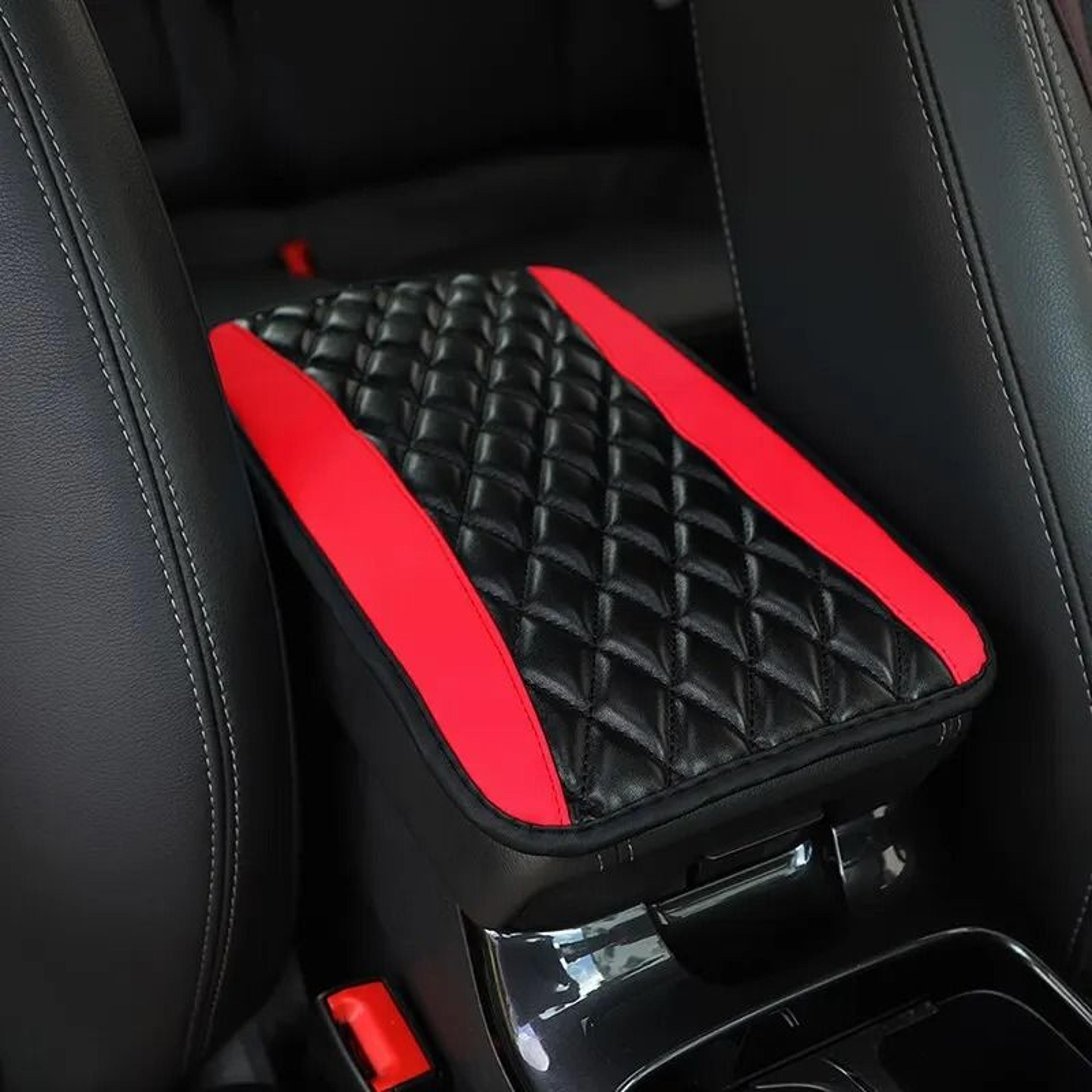 Car Armrest Cover Mat Universal PU Leather Ethnic Print Waterproof 1