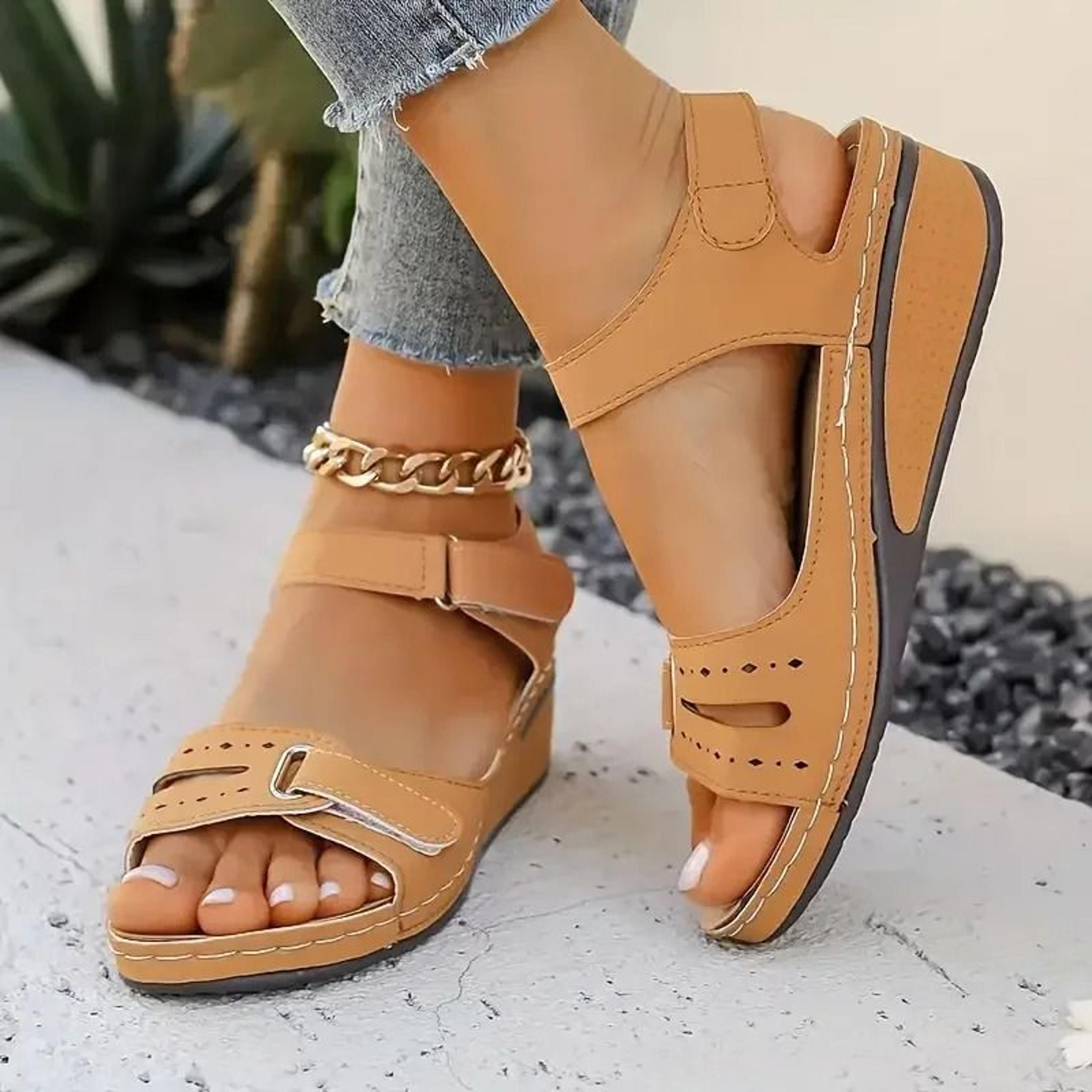 Womens Soft Slip On Sandals With Open Toe Comfort Design For Casual And Party Wear 10