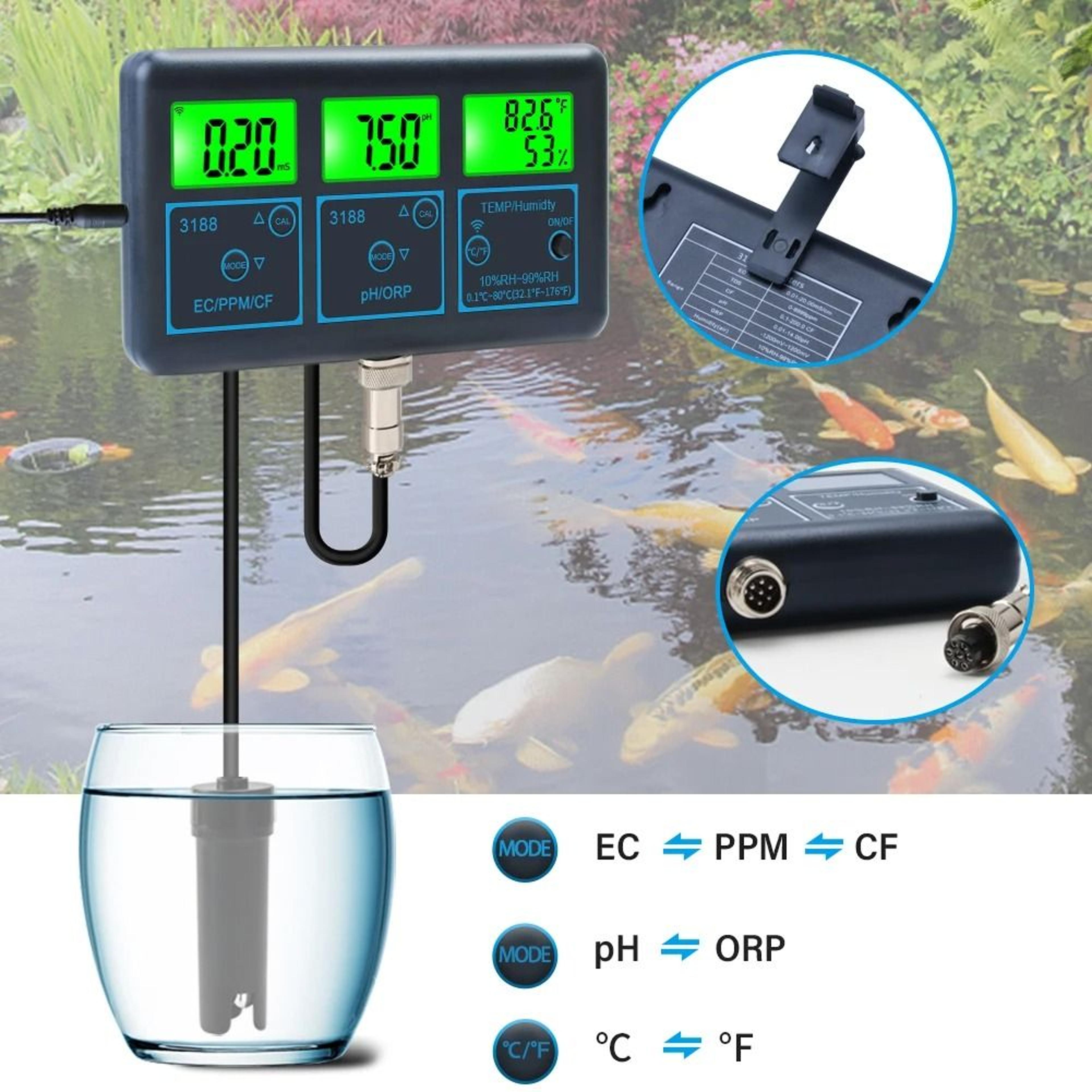 WiFi Smart 7 In 1 Water Quality Tester With PH EC ORP TDS Monitoring 2