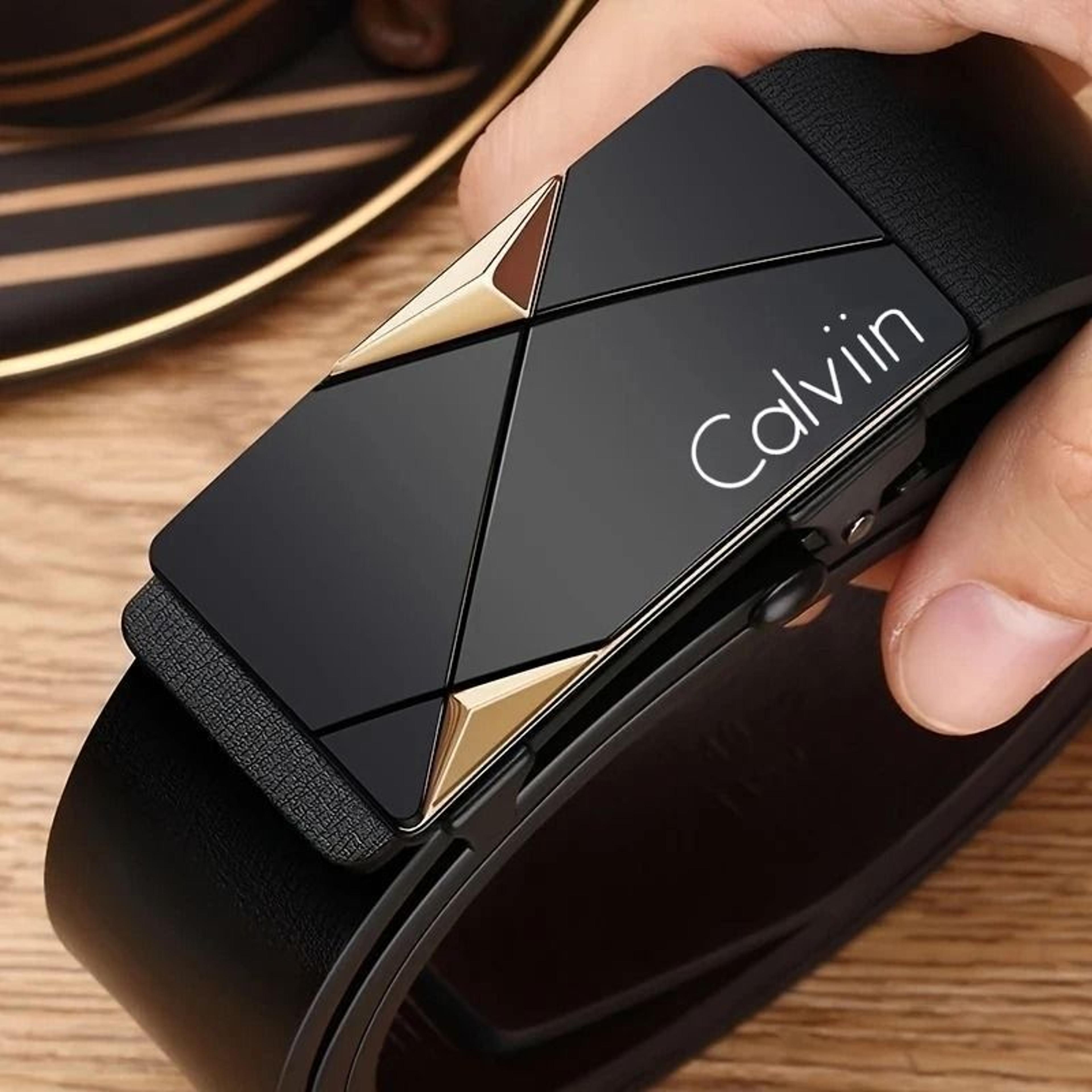 Mens PU Leather Automatic Buckle Belt 120 Cm 10