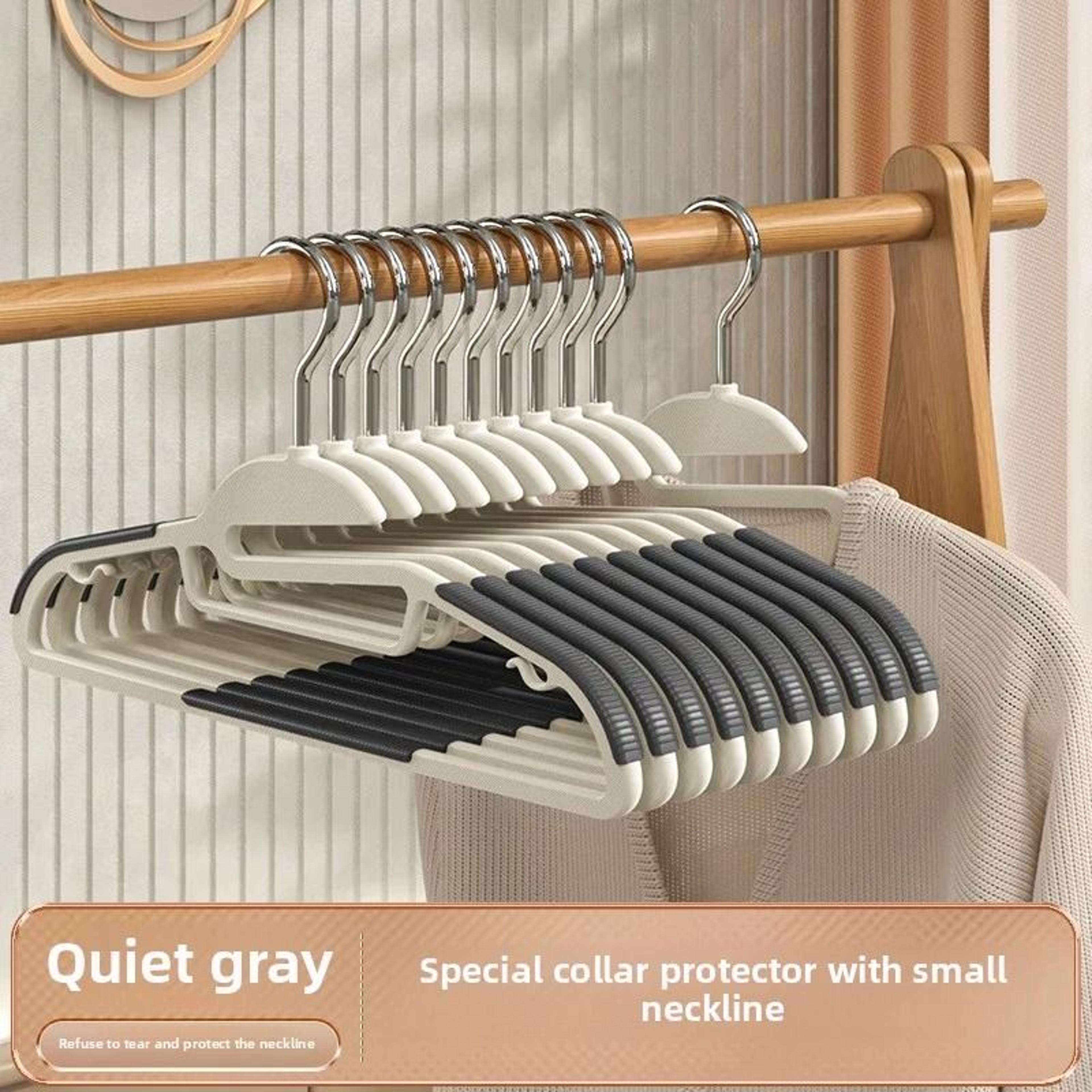 Anti Slip Plastic Clothes Hangers Set 10 Pcs 12