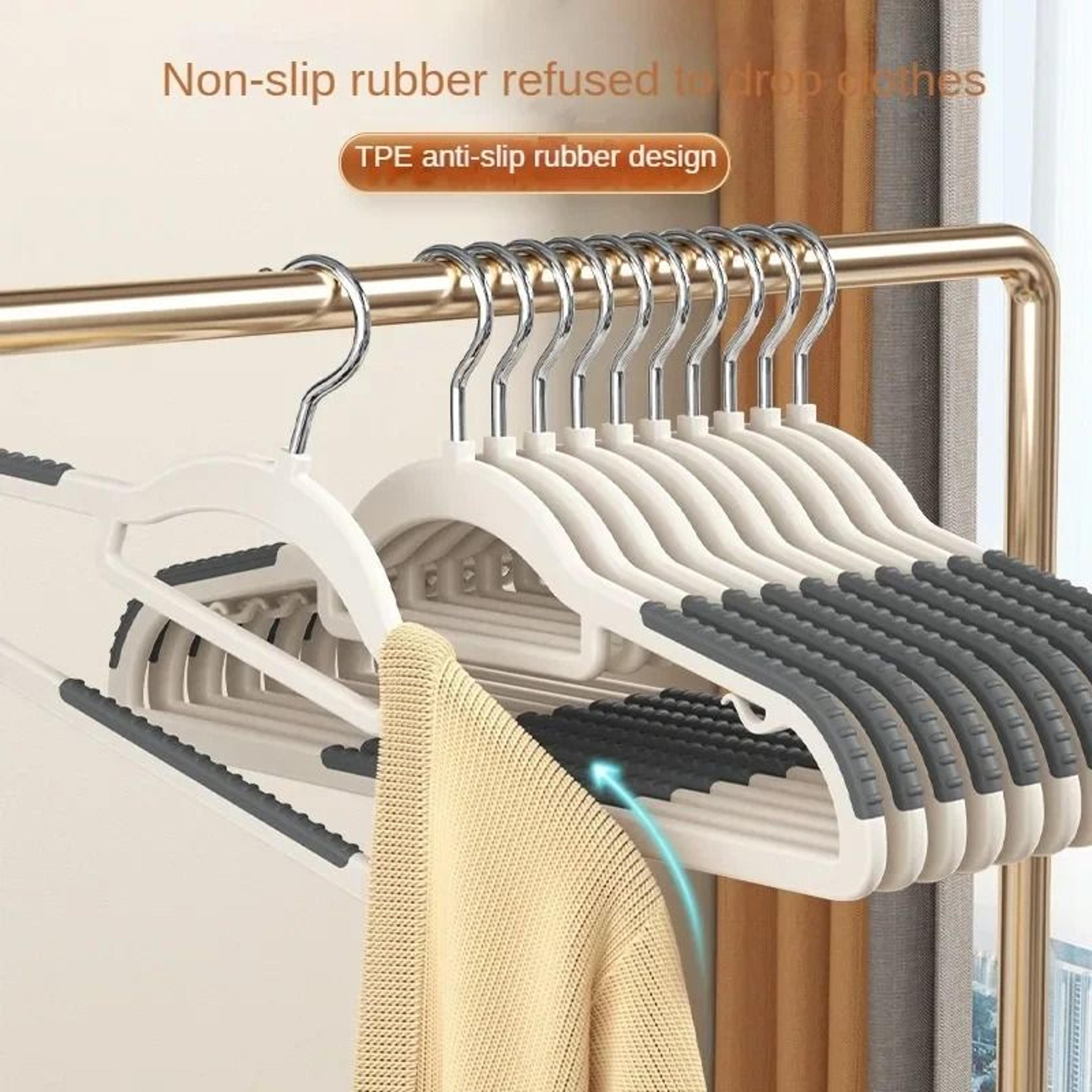 Anti Slip Plastic Clothes Hangers Set 10 Pcs 1