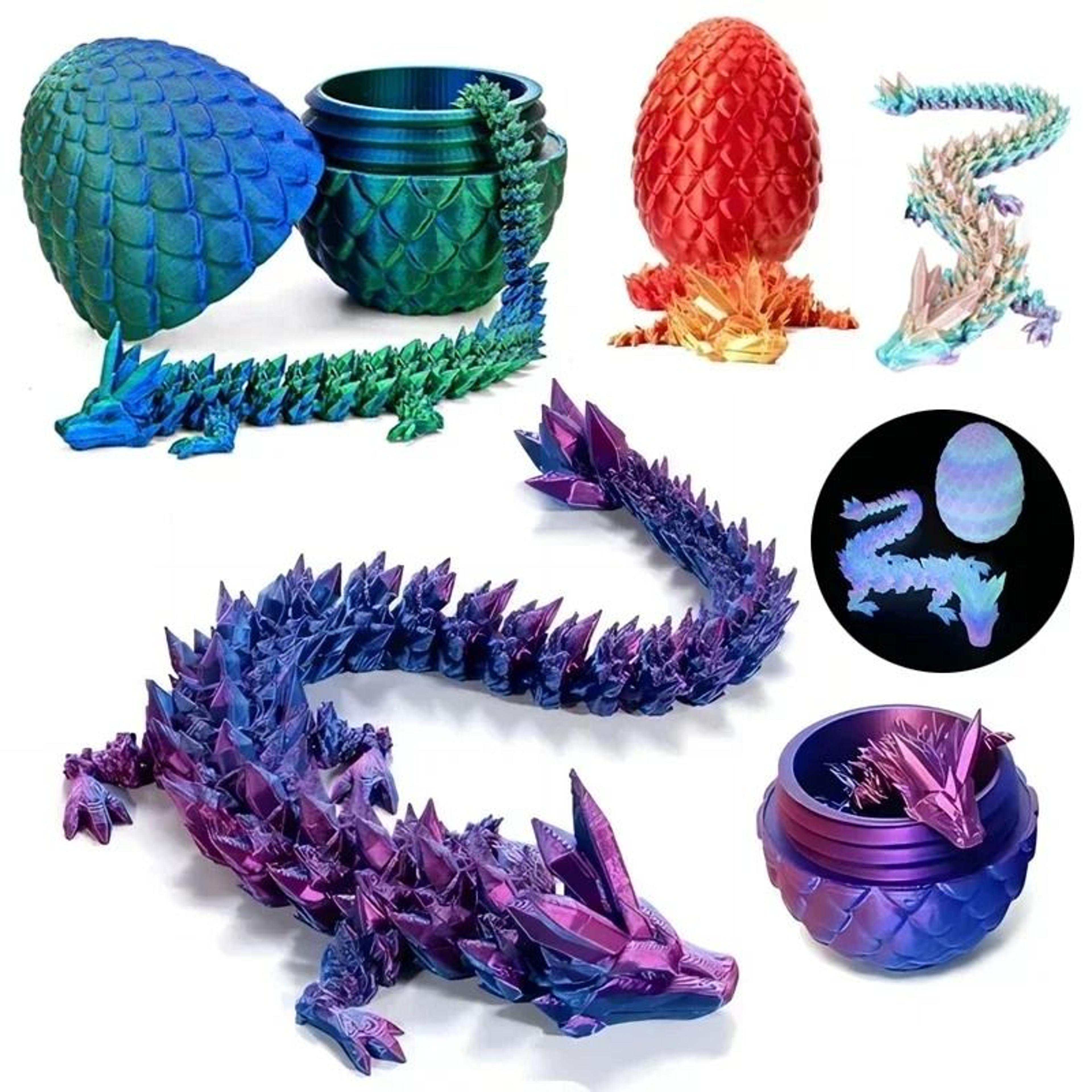 Articulated Dragon Egg 3D Printed Desktop Ornament 0