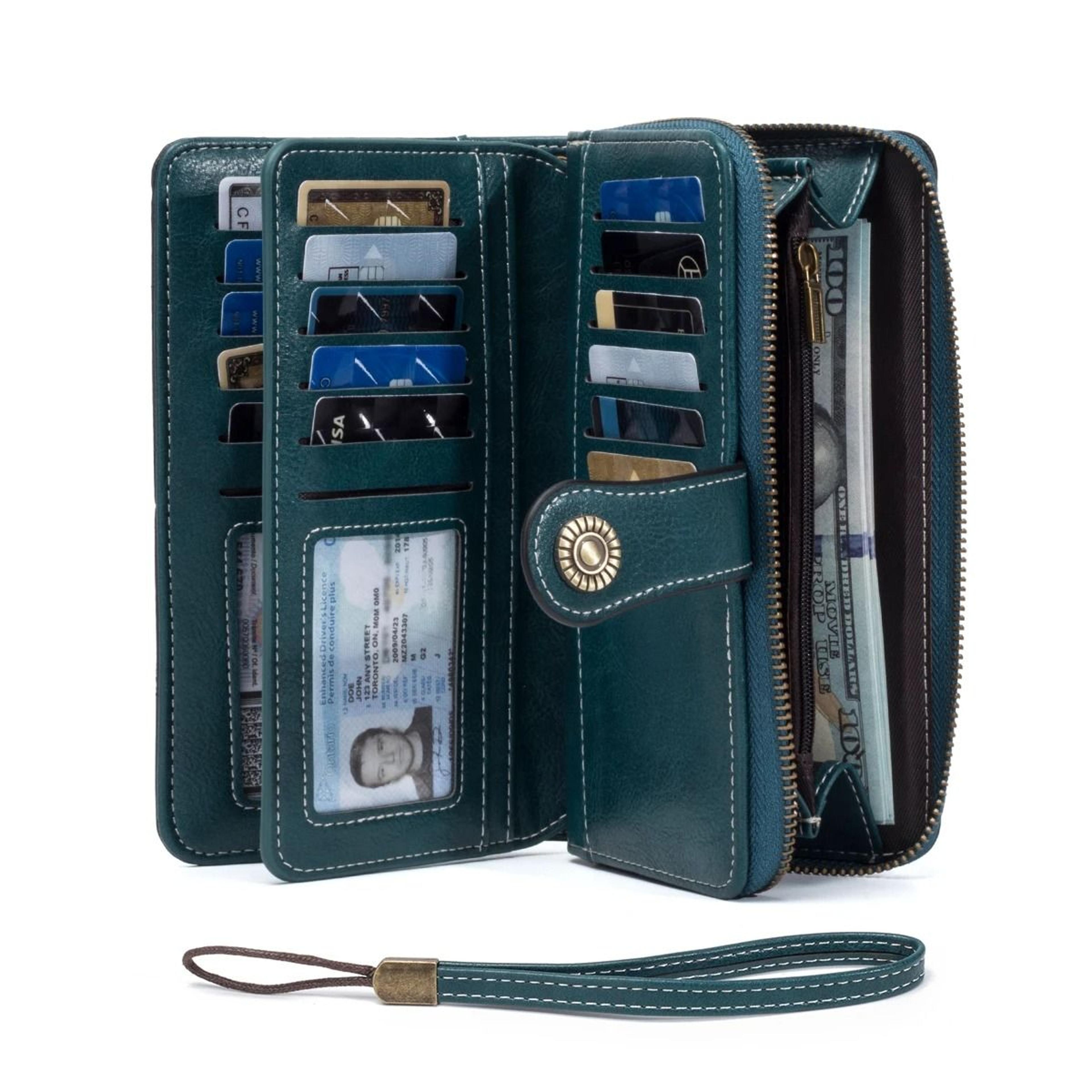 Rfid Anti Theft Oil Wax Leather Long Wallet Clutch 6