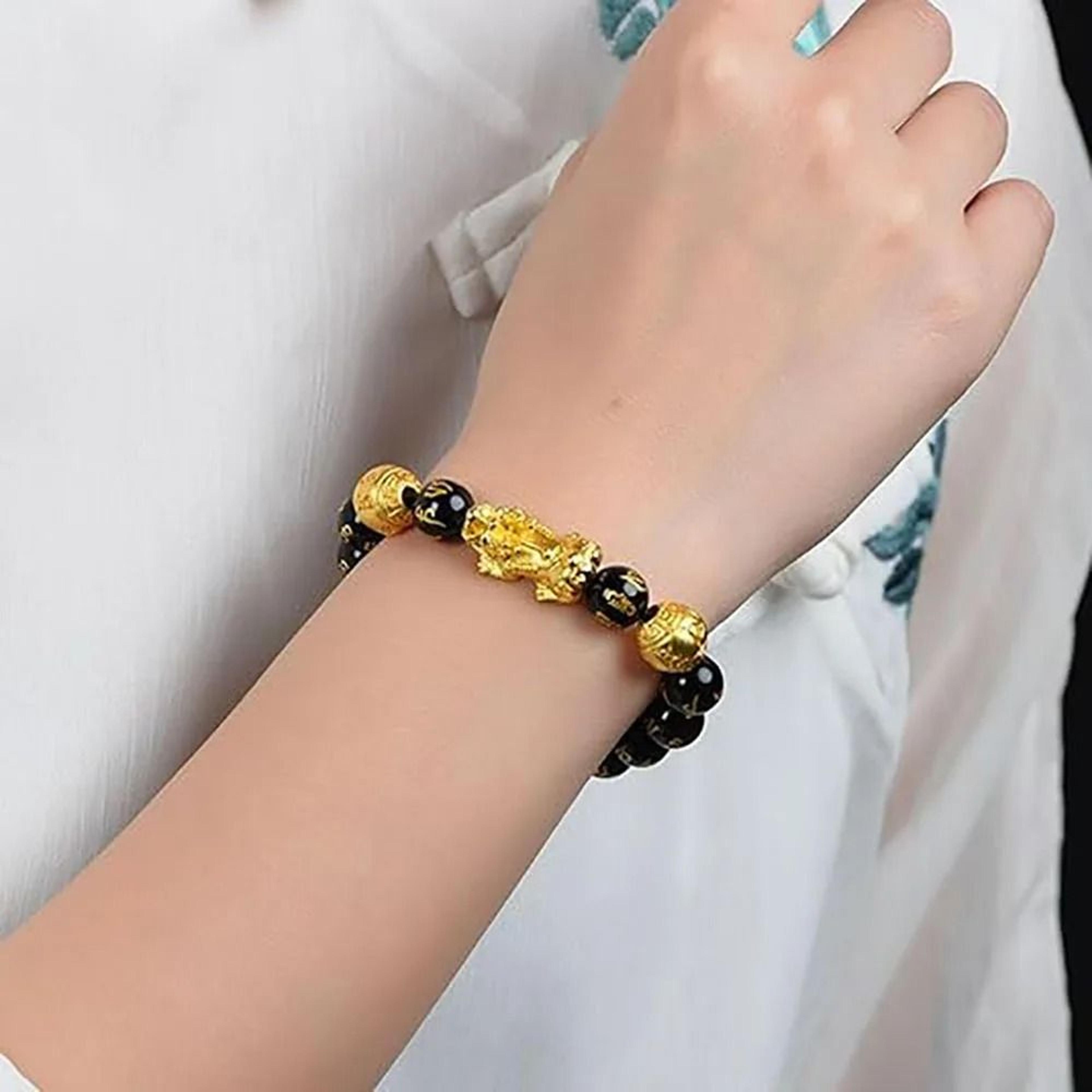 Feng Shui Black Obsidian Pixiu Wealth  Luck Bracelet 2
