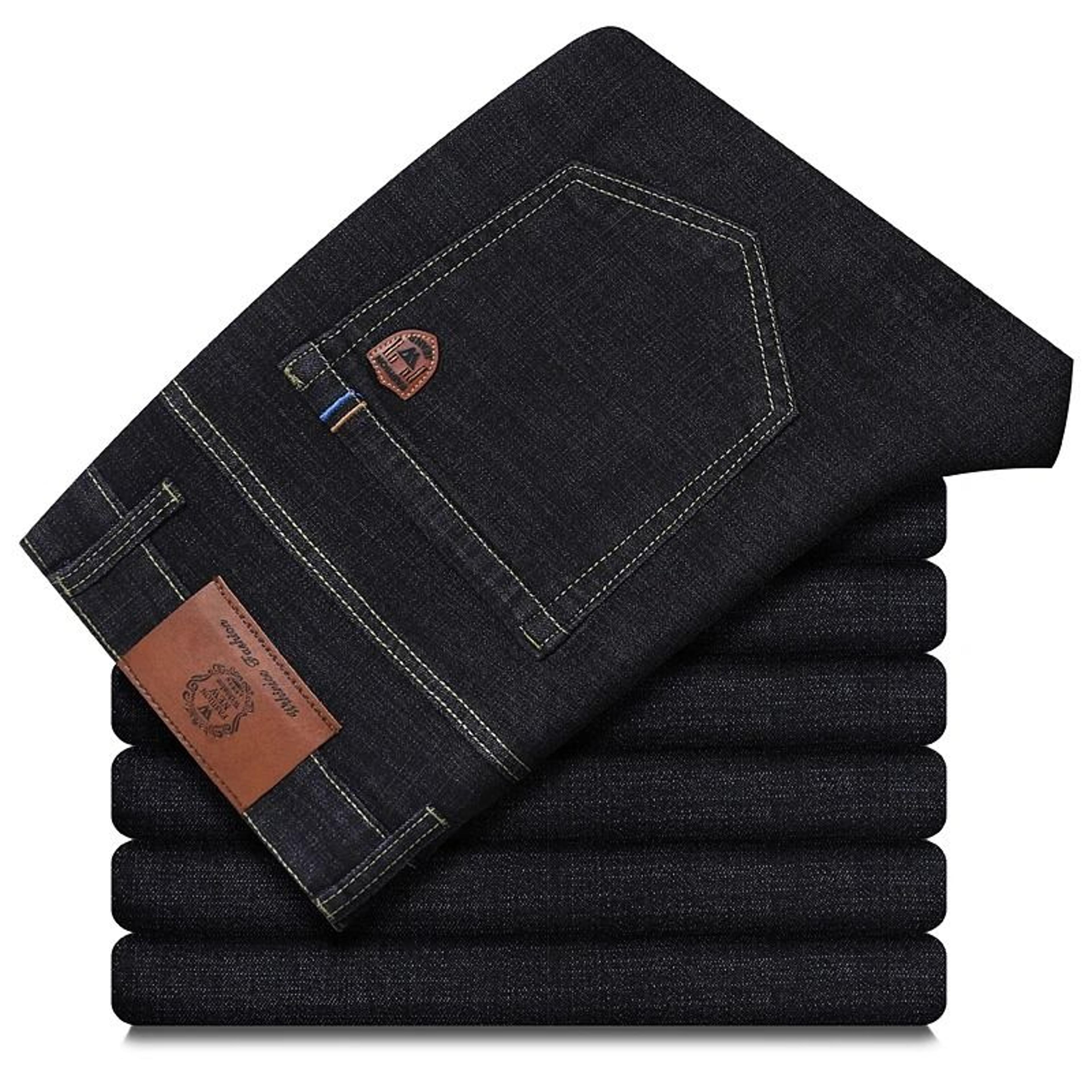 Wthinlee New Business Mens Jeans Casual Straight Stretch Denim Trousers 14