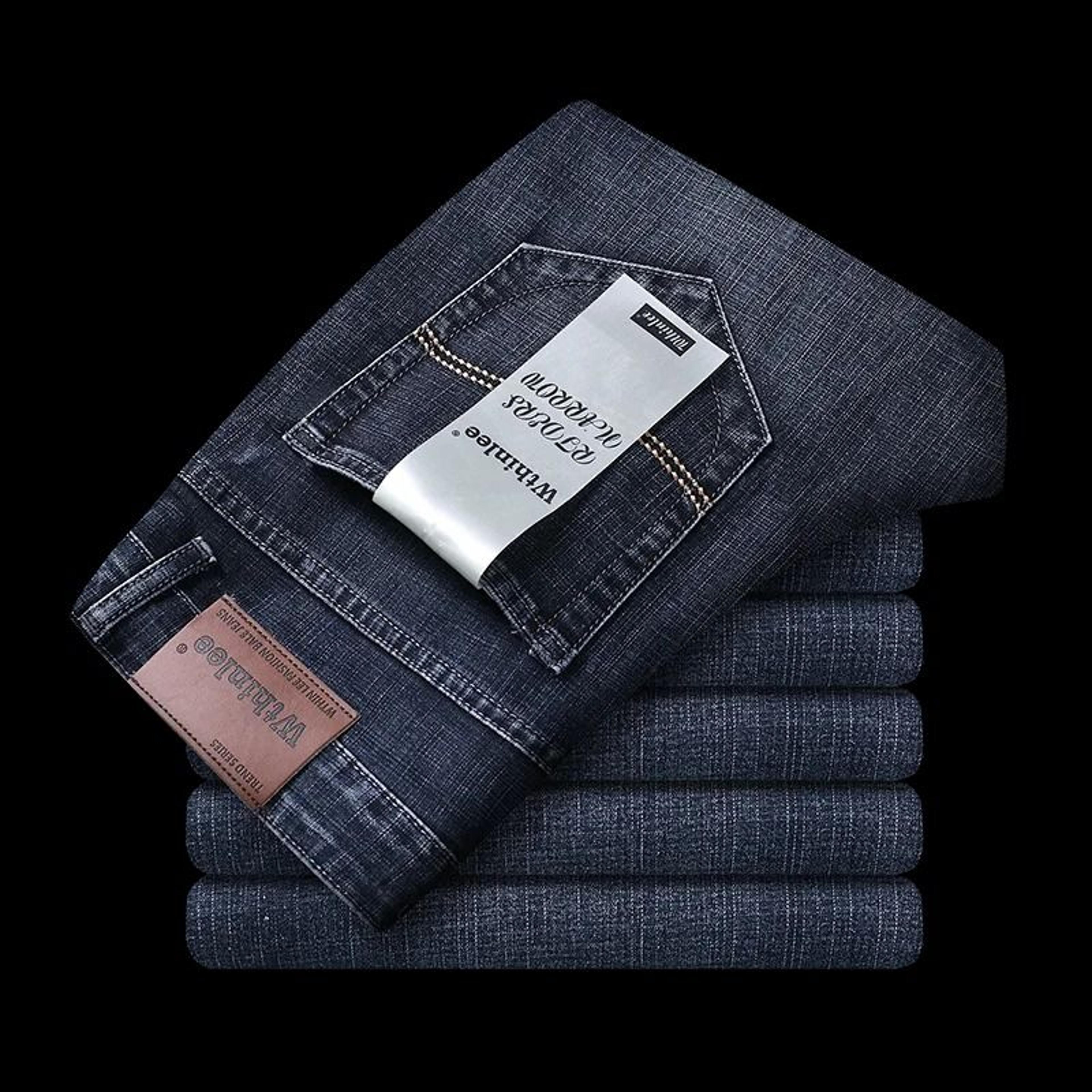 Wthinlee New Business Mens Jeans Casual Straight Stretch Denim Trousers 1