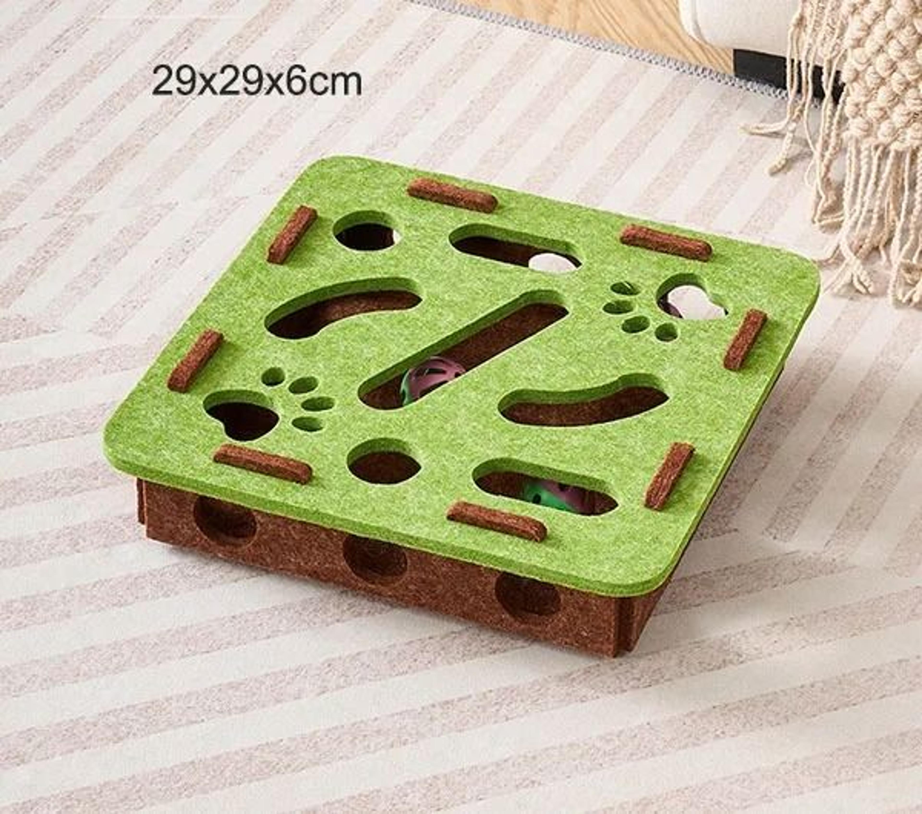 Felt Cat Puzzle Maze Box With Bell Ball Interactive Toy 7
