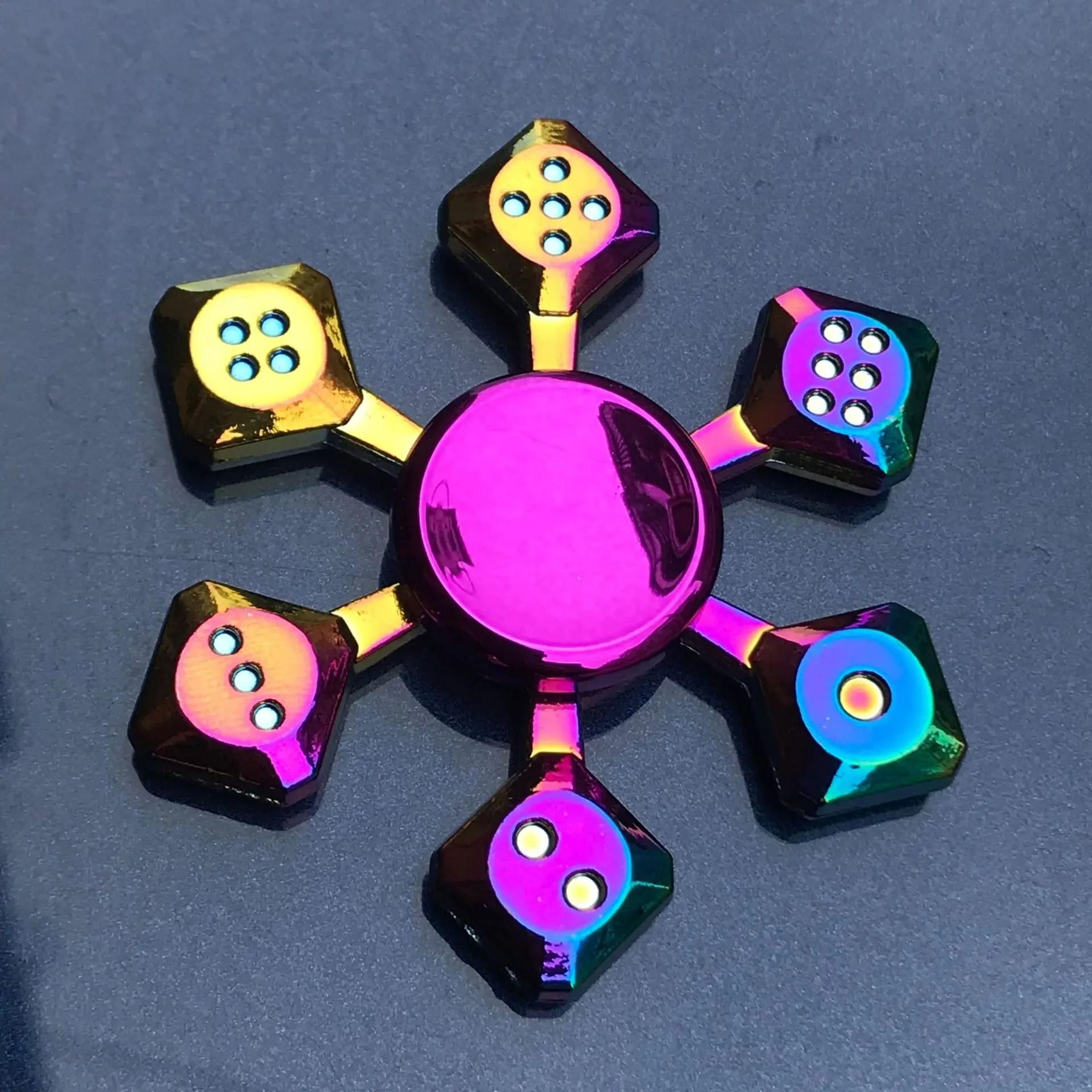 Metal Rainbow Gradient Fidget Spinner With Silent Bearing 12