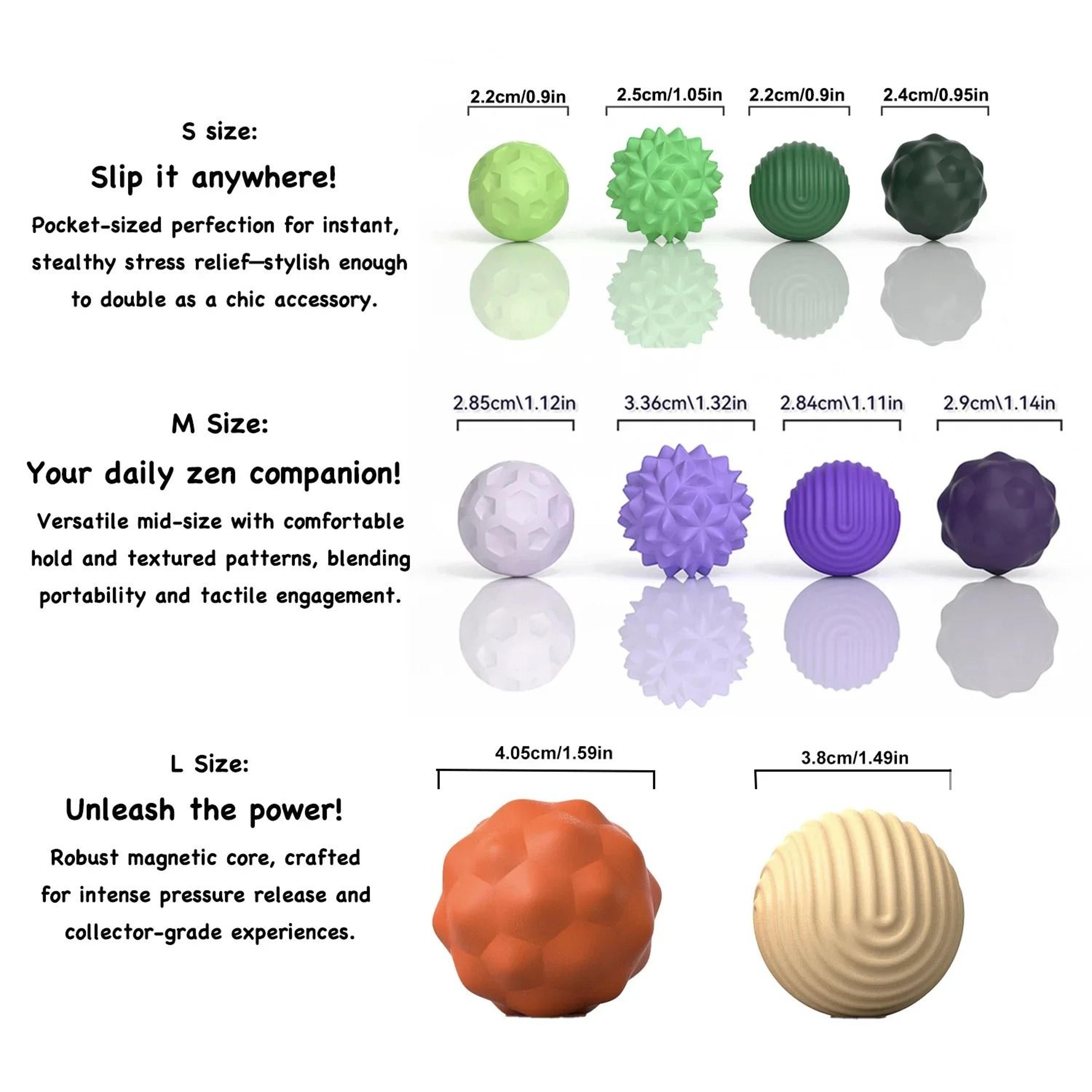 Silicone Magnetic Sensory Fidget Balls Set For Anxiety And Stress Relief 3