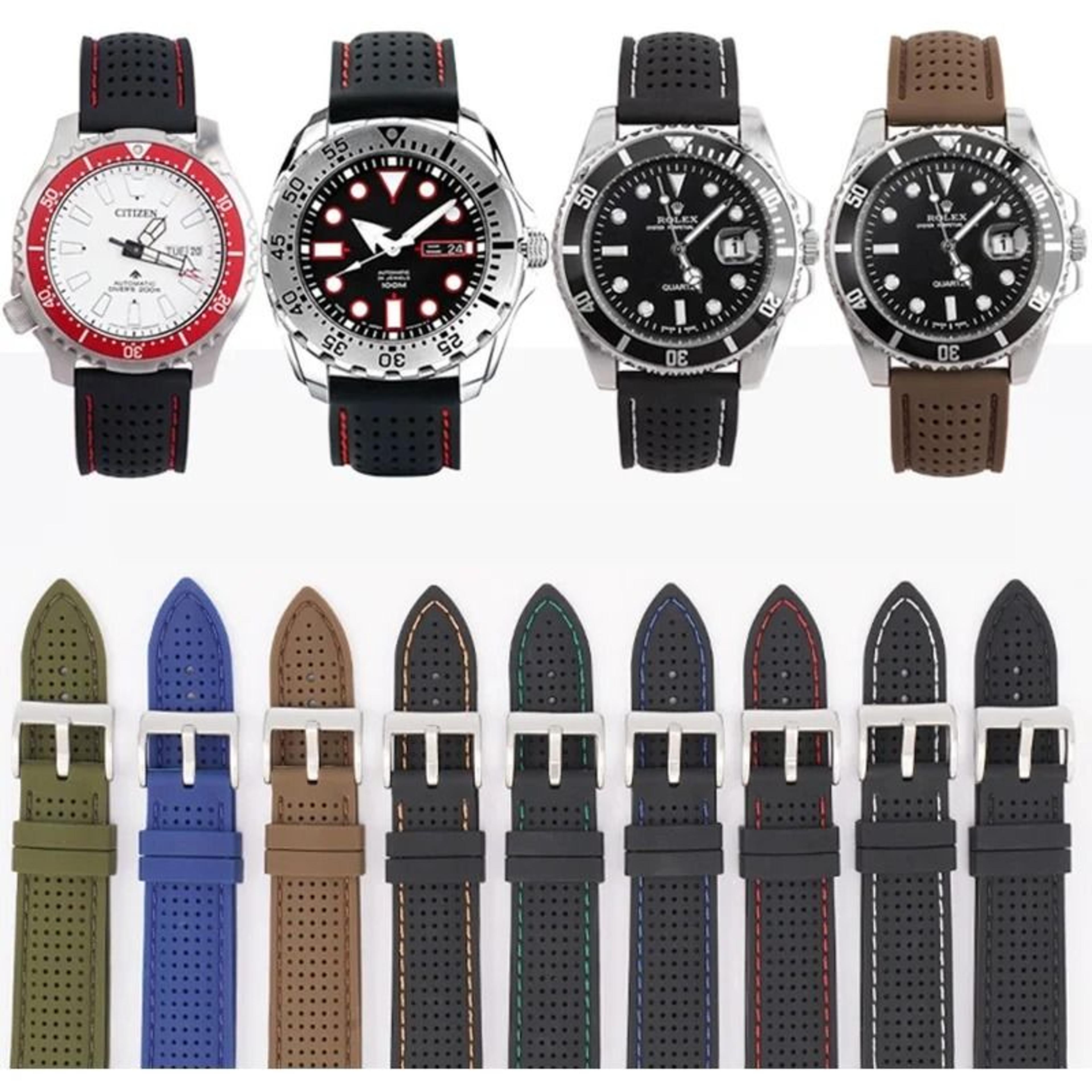 Soft Silicone Rubber Watch Strap 20mm 22mm 24mm Waterproof Sport Wrist Band 1