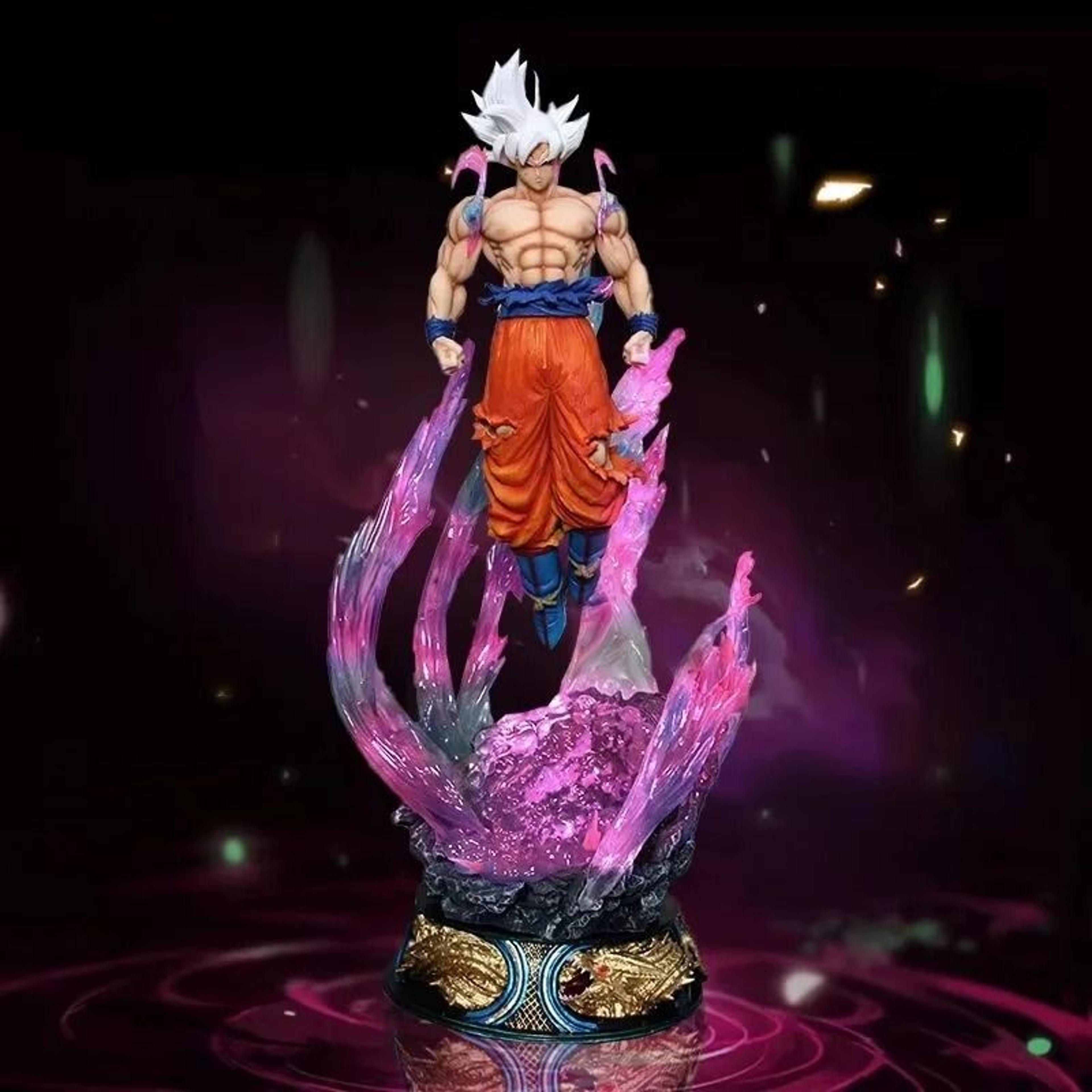 Dragon Ball Goku Action Figure Ultra Instinct LED Light PVC Statue Collectible Model 6