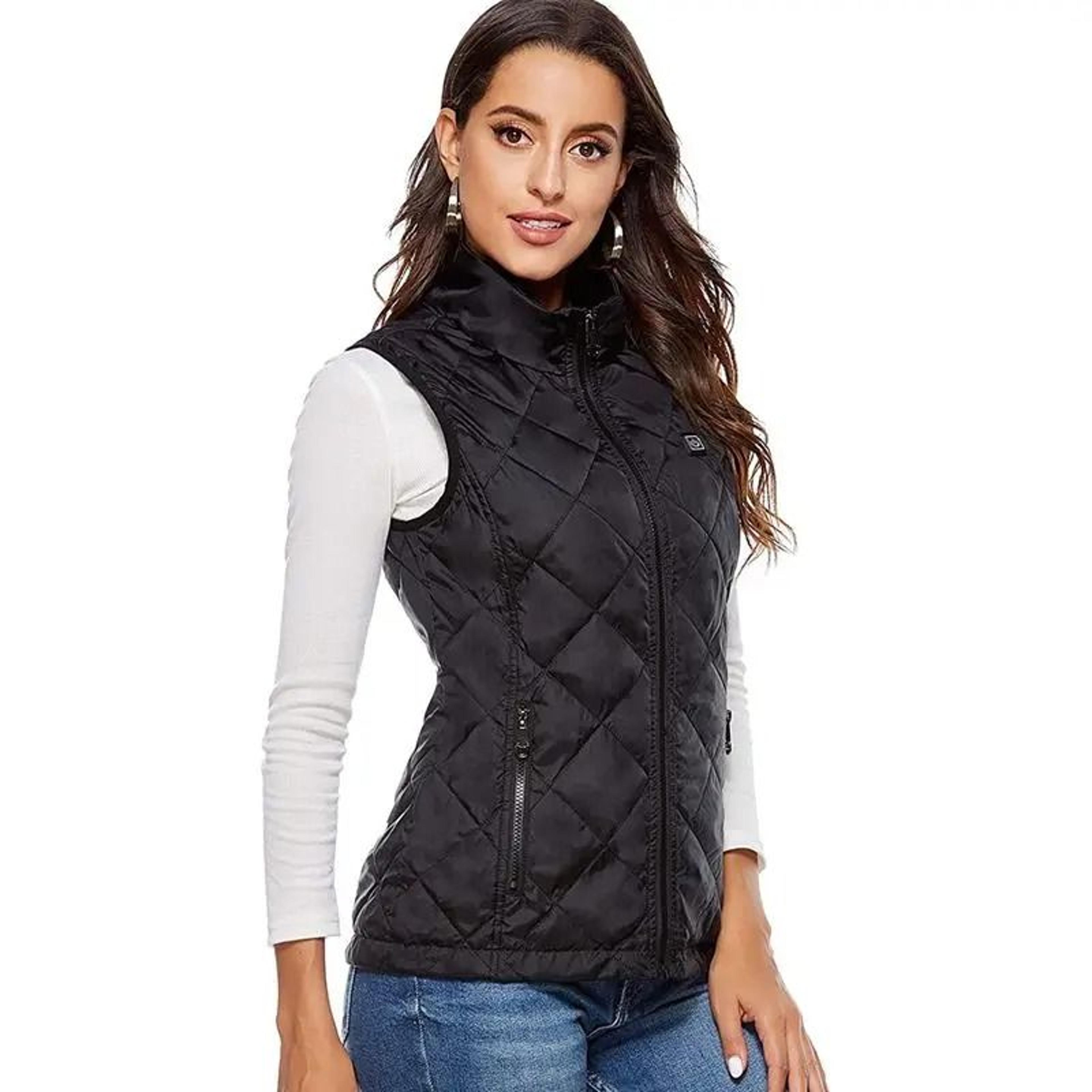 Women USB Infrared Electric Heating Vest Thermal Cotton Jacket 5