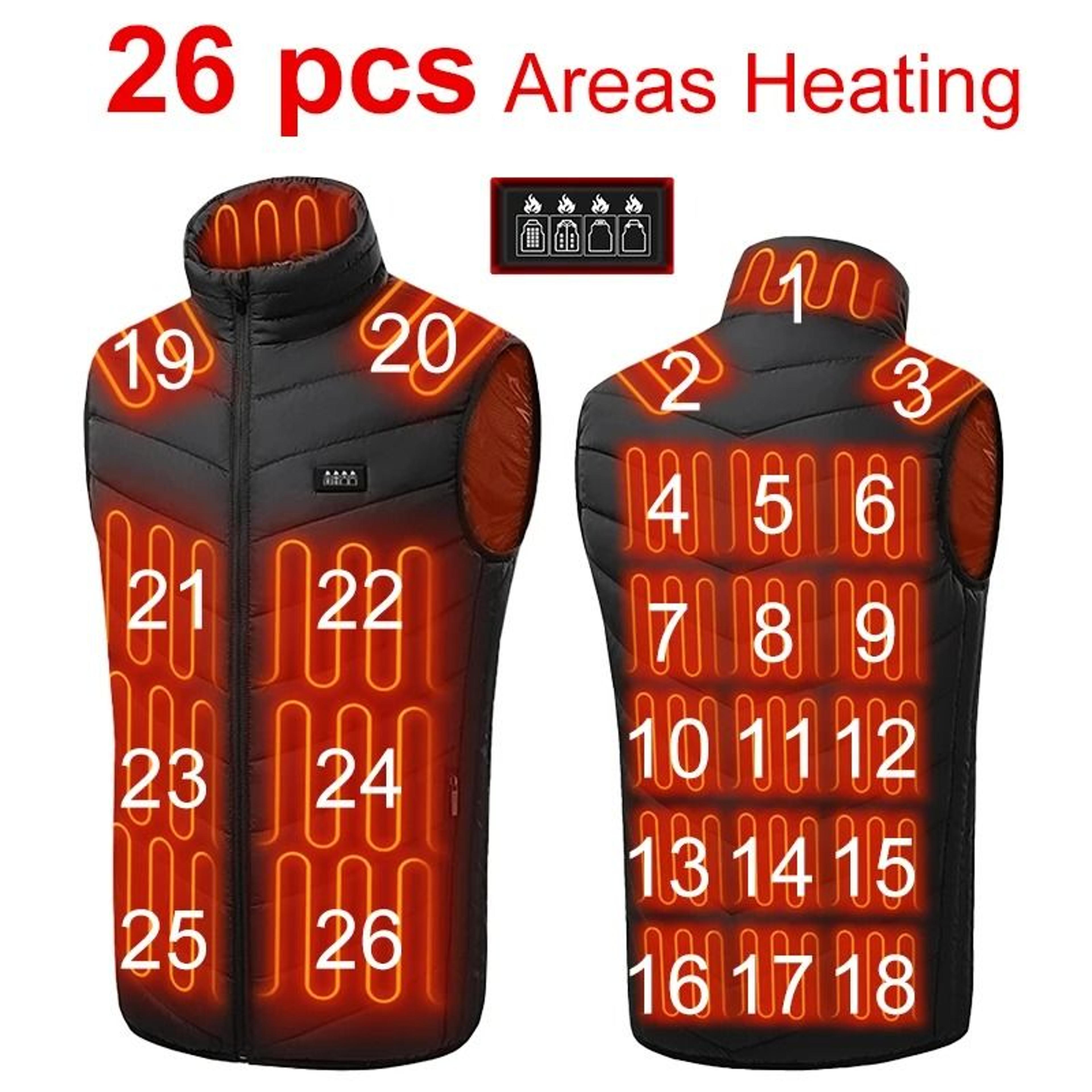 Heated Vest With 26 Heating Zones USB Powered Winter Thermal Jacket For Men And Women 6