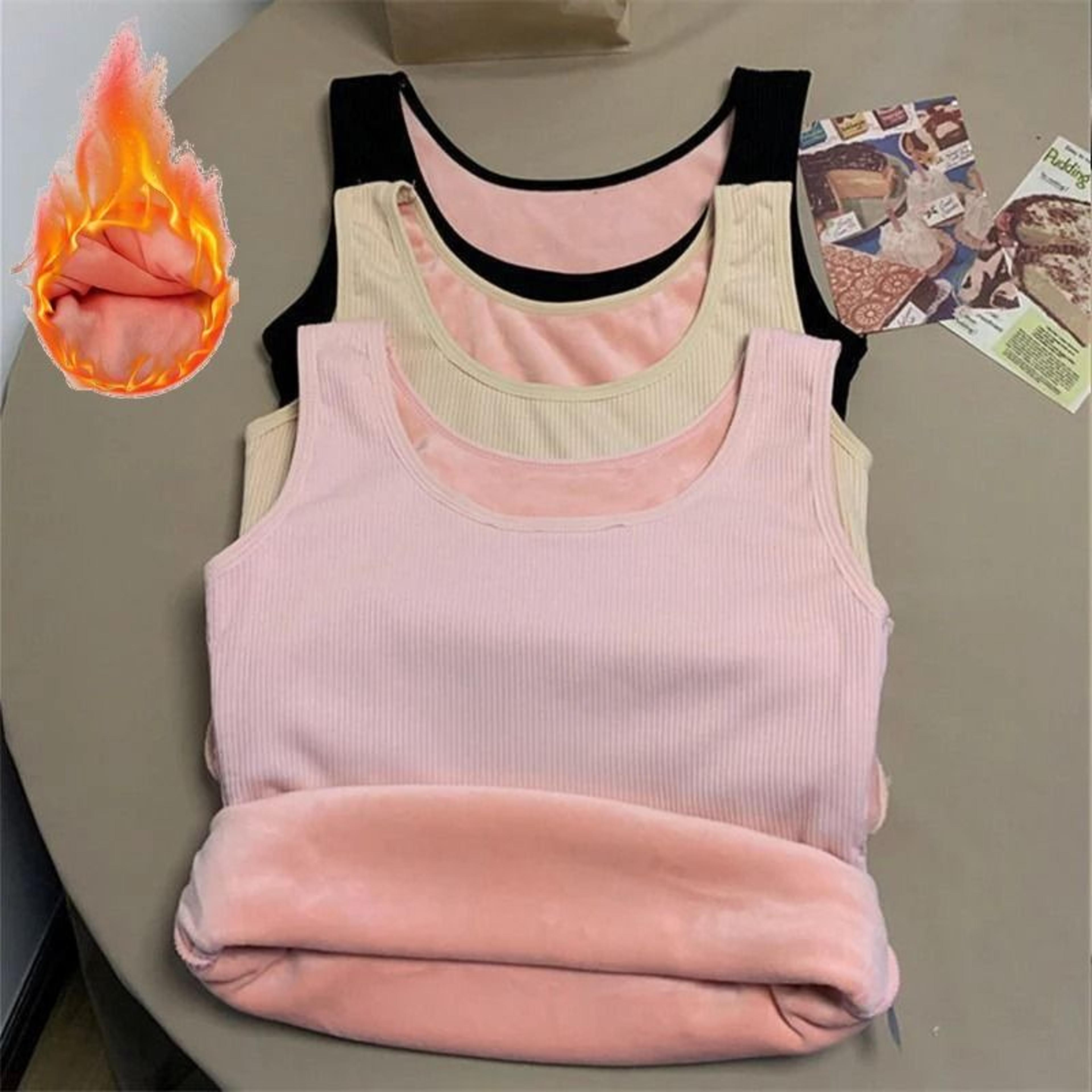 Womens Velvet Thermal Seamless Undershirt Sleeveless Top 4