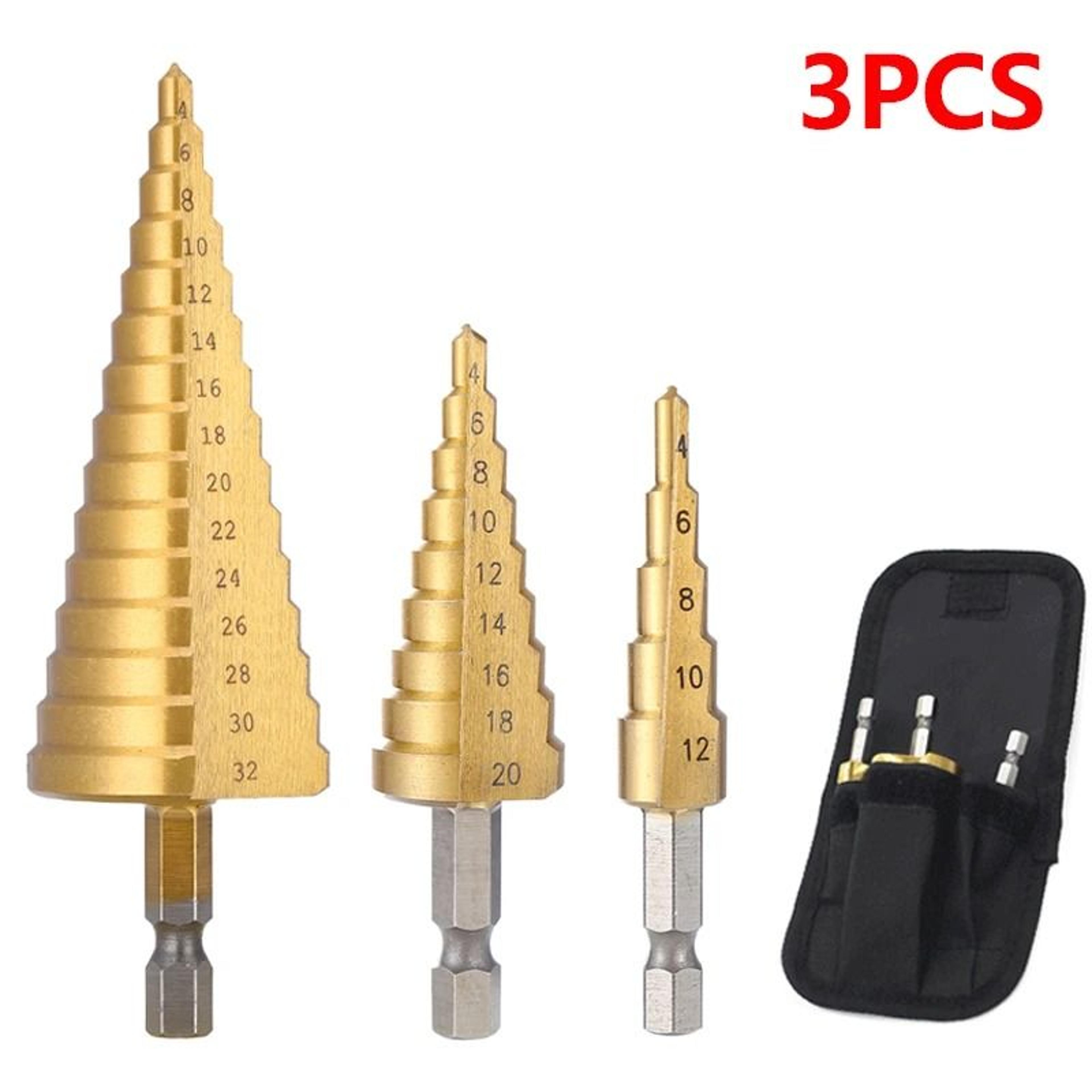 Titanium Coated HSS Step Drill Bit 4 To 32 Mm And 4 To 20 Mm Cone Drill Tool 8