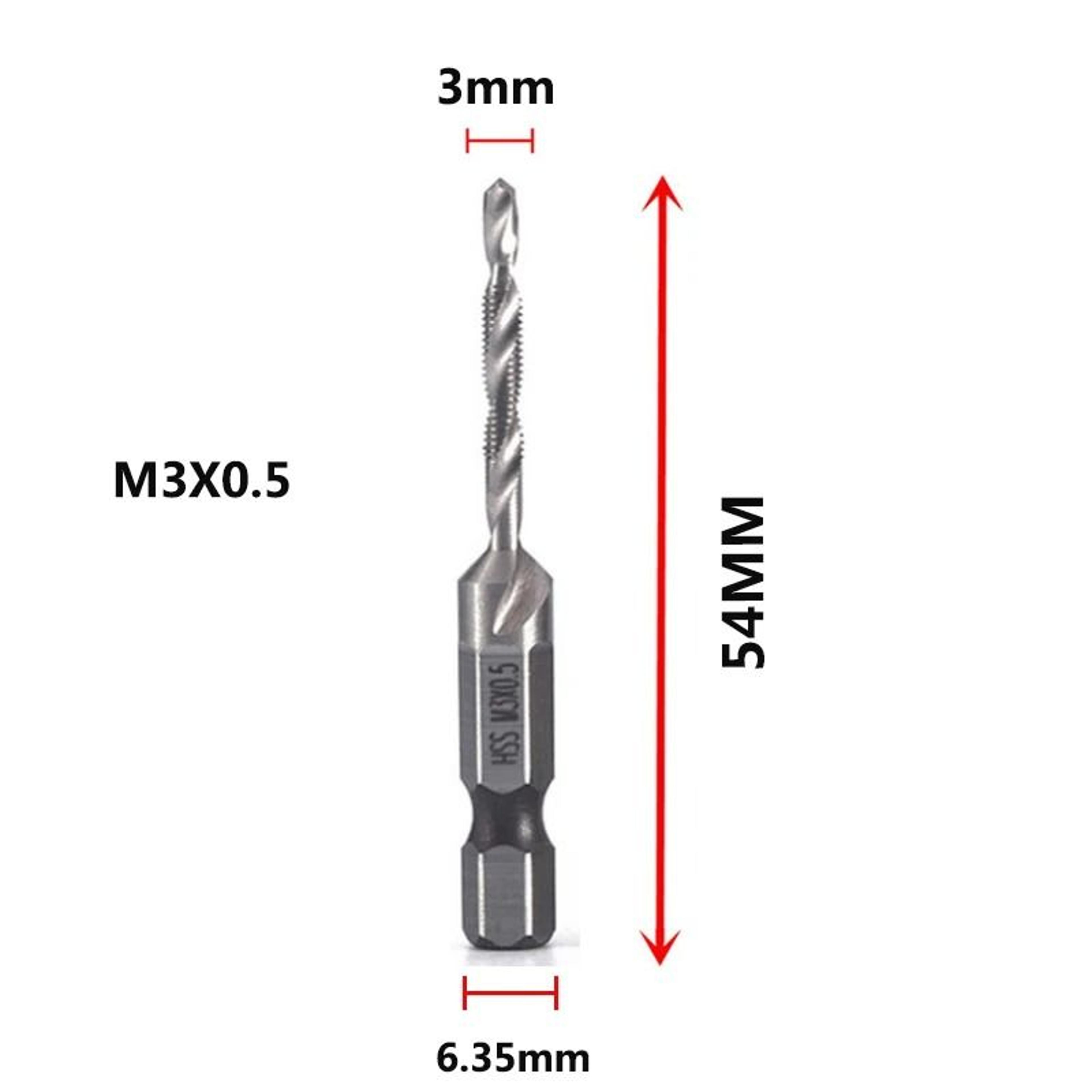 Hex Shank Titanium Plated Metric Tap Drill Bits M3 To M10 Set 11