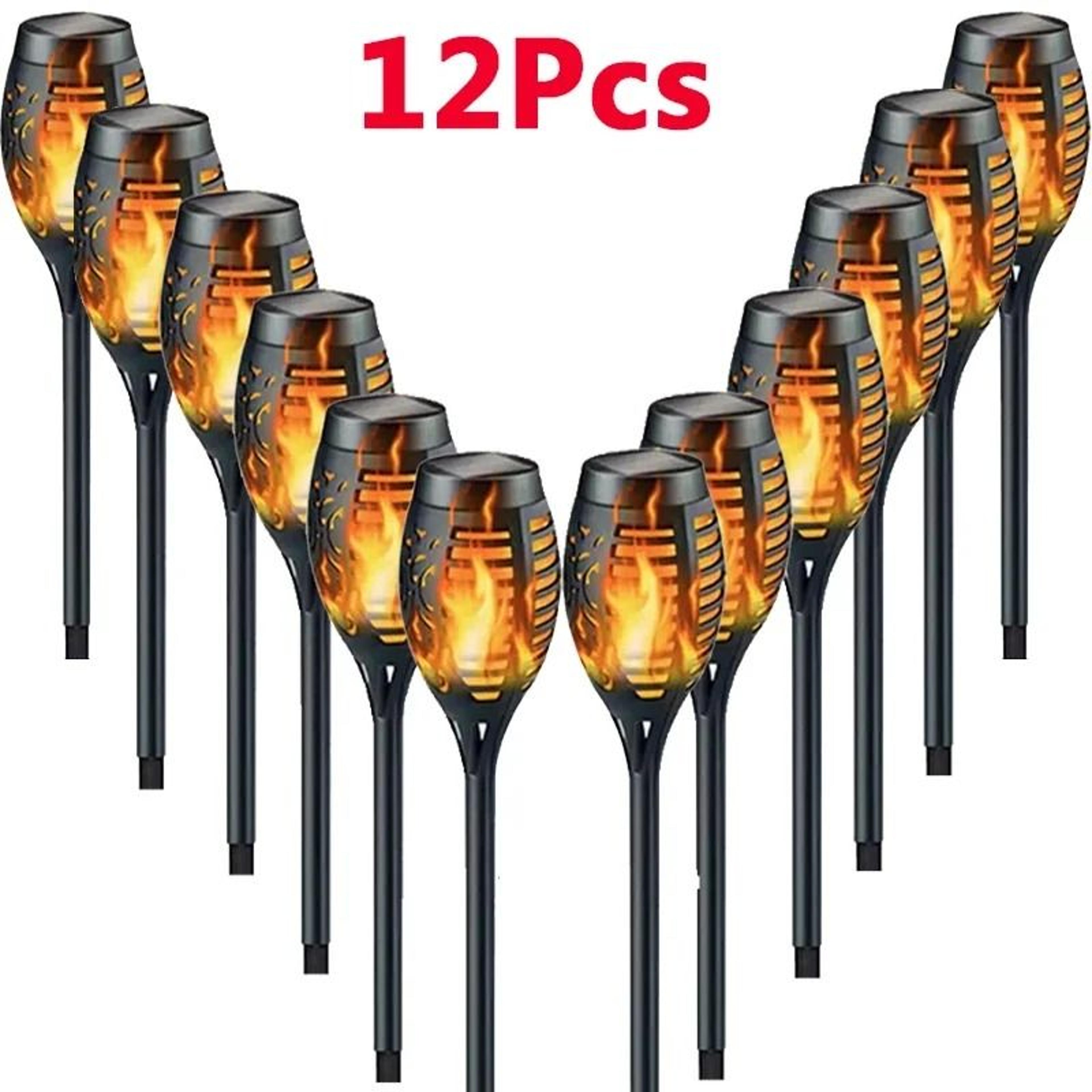 Solar Flame Torch Light Flickering Waterproof Outdoor Garden Decoration Lamp 12