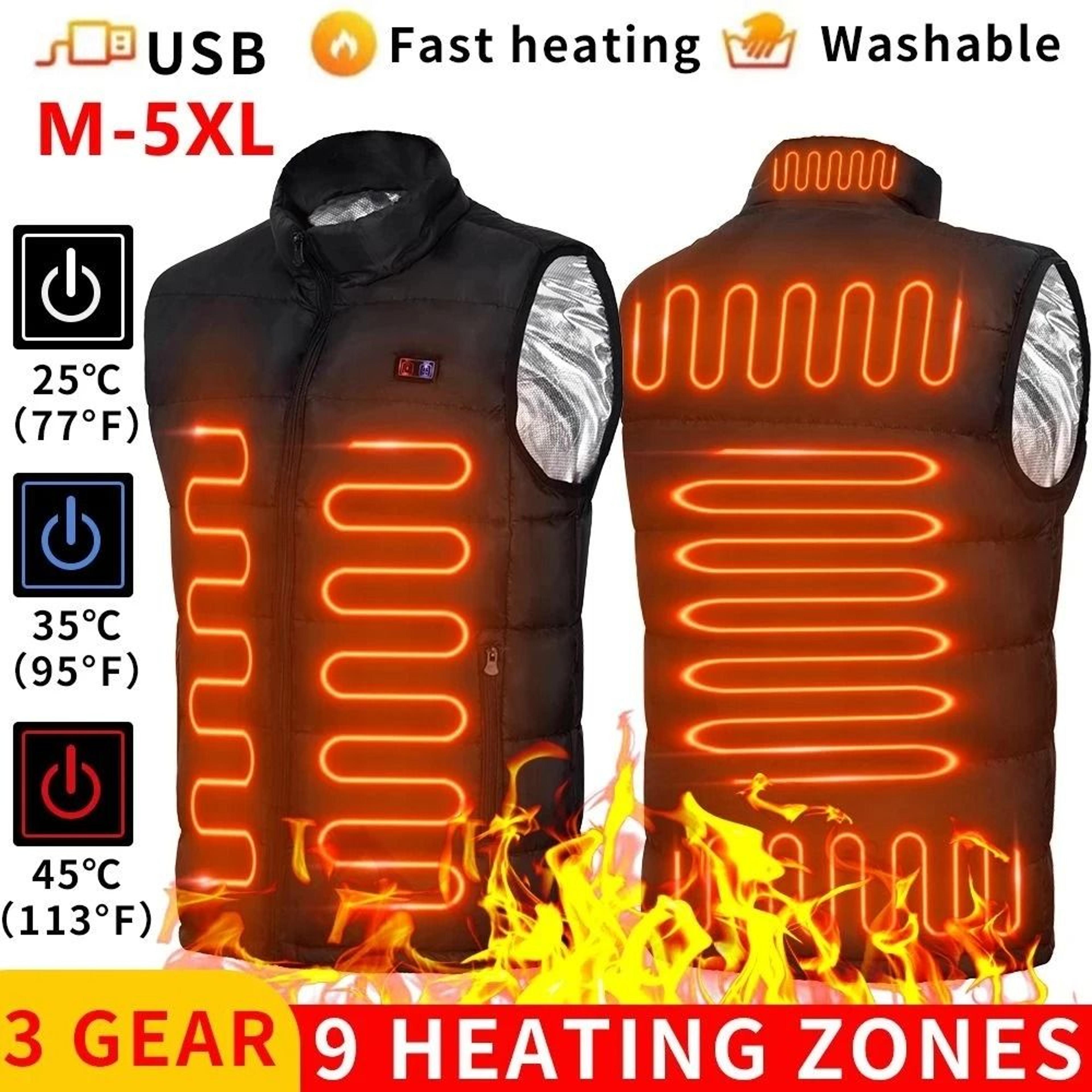 9 zone heated vest usb powered graphene jacket for men and women