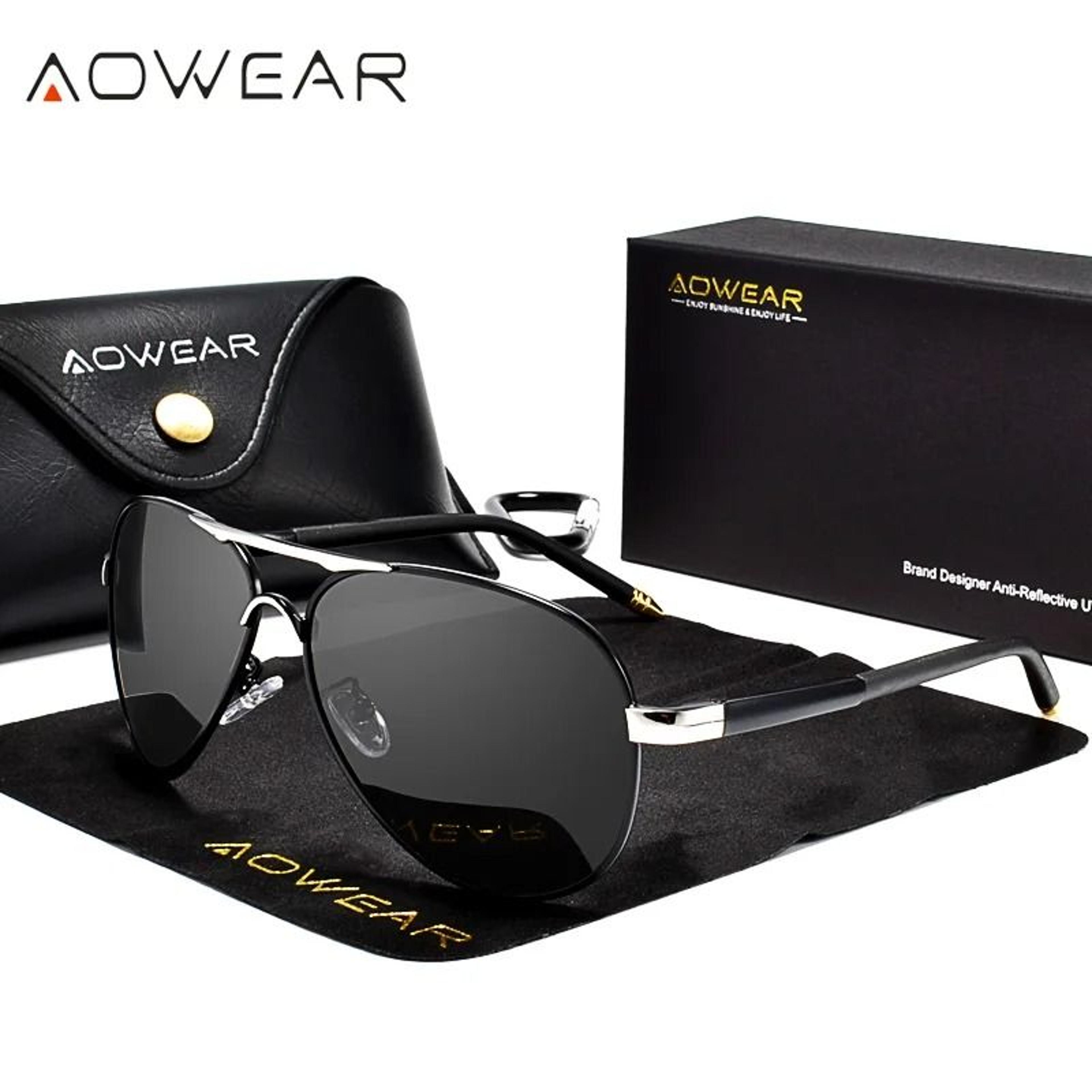 AOWEAR Mens Aviation Polarized HD Mirror Sunglasses 1
