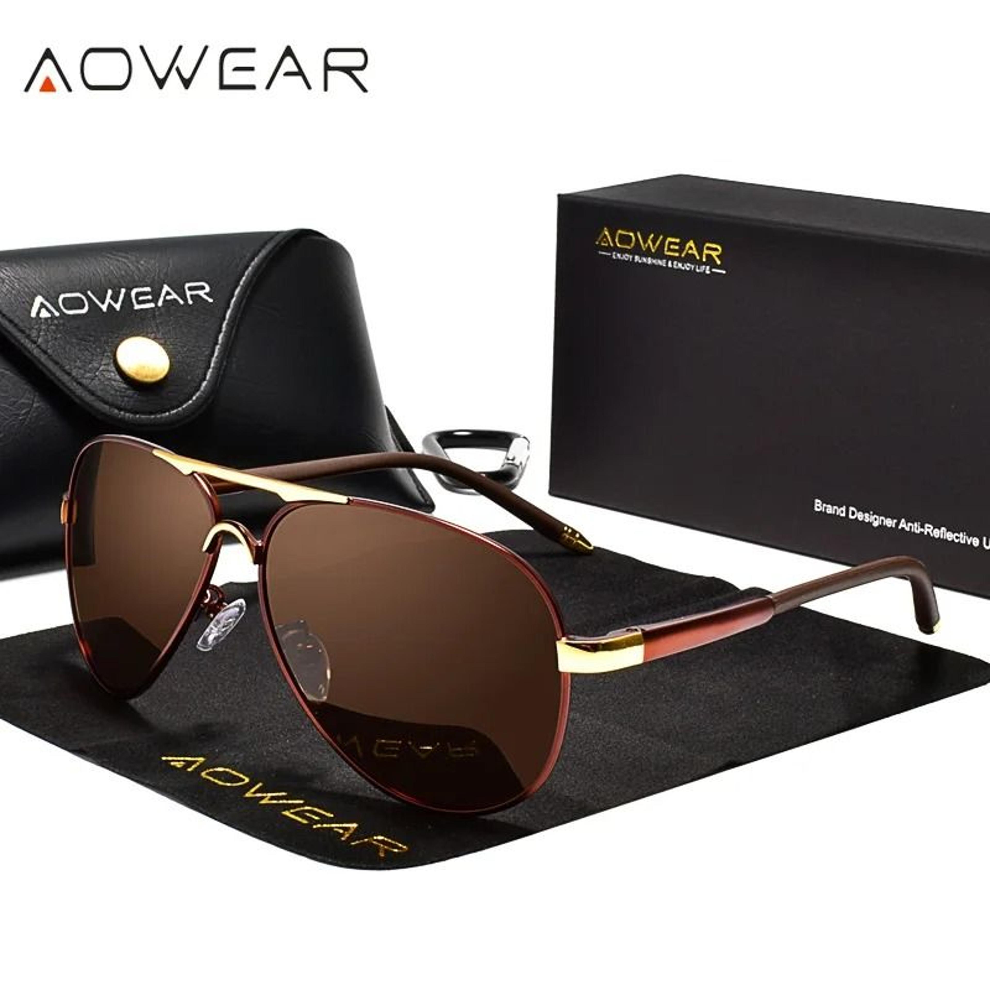 AOWEAR Mens Aviation Polarized HD Mirror Sunglasses 7