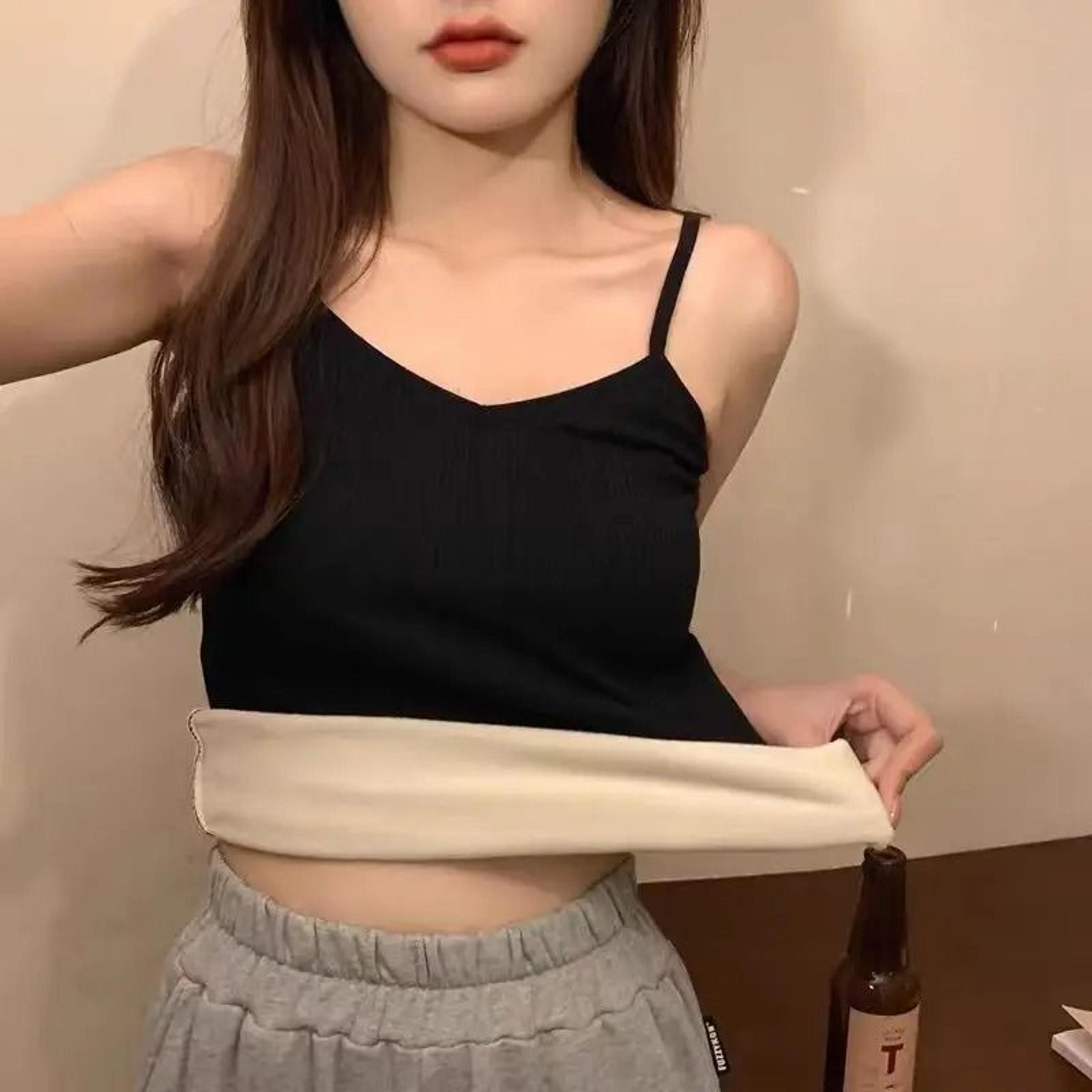 Women Winter Warm Thin Velvet Corset Top Sleeveless Slim Fleece Tank 6
