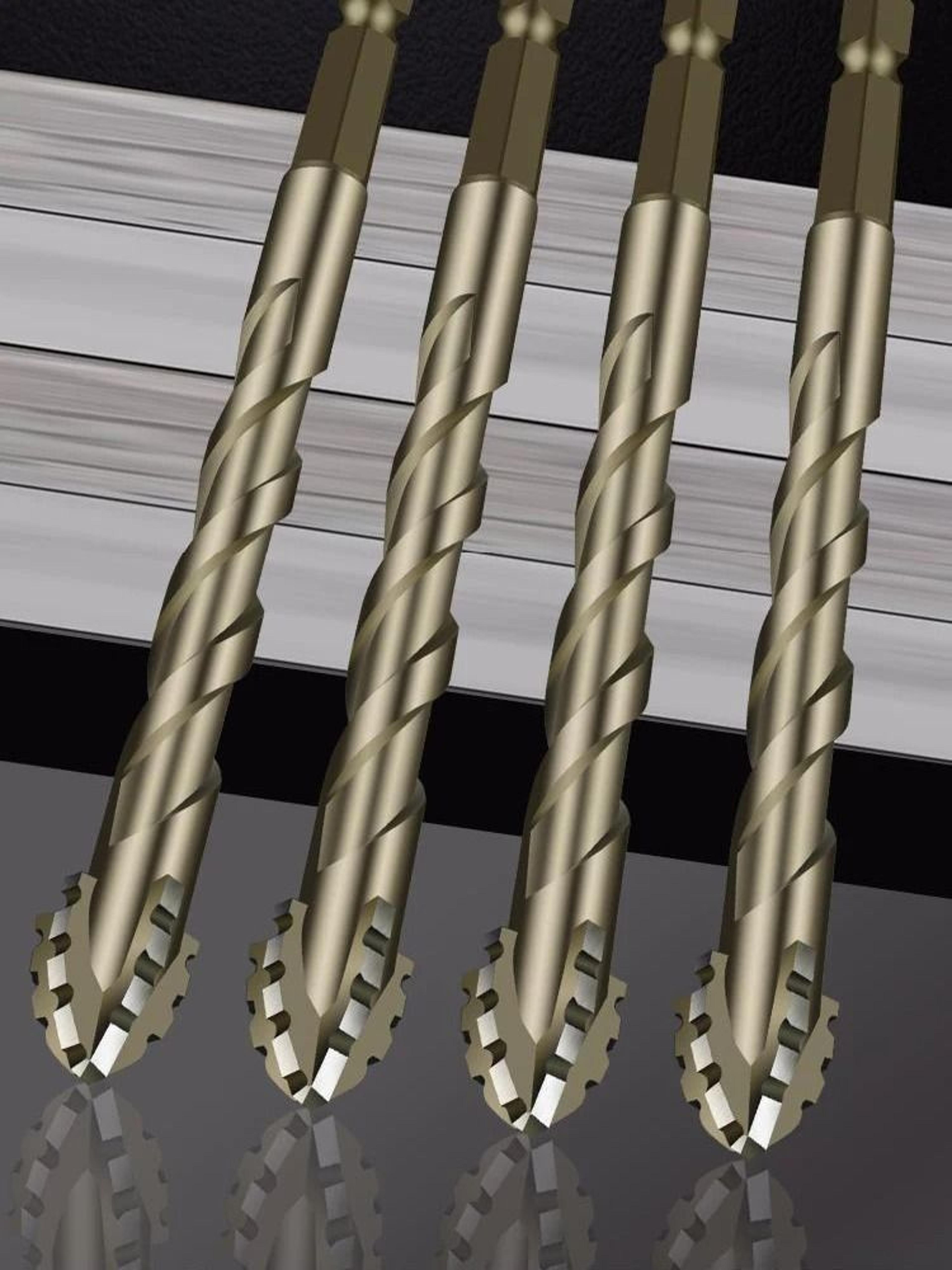 four edge serrated eccentric drill bit set for tile glass and concrete