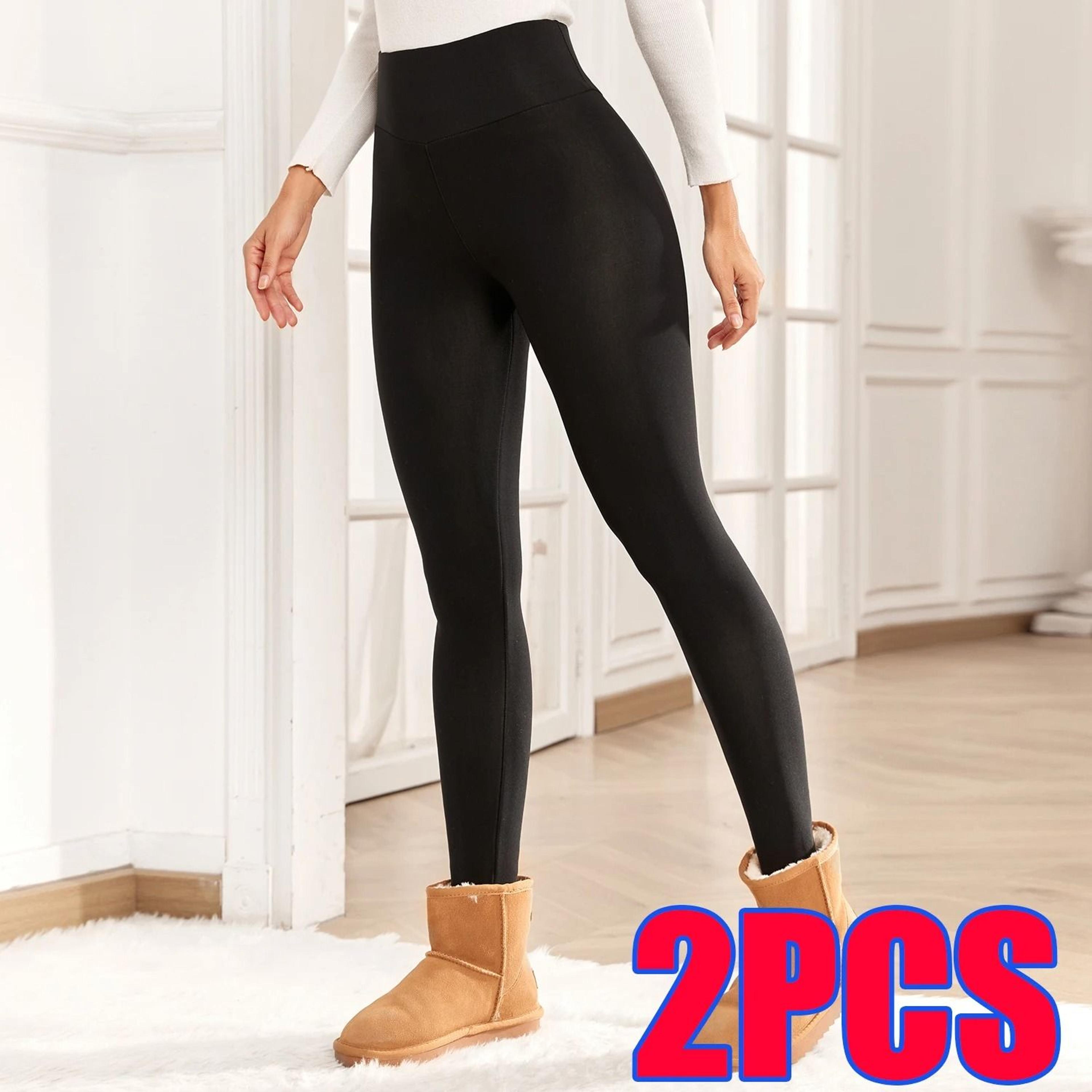 Women Thick Velvet High Waist Winter Leggings Warm Stretch Pants 7