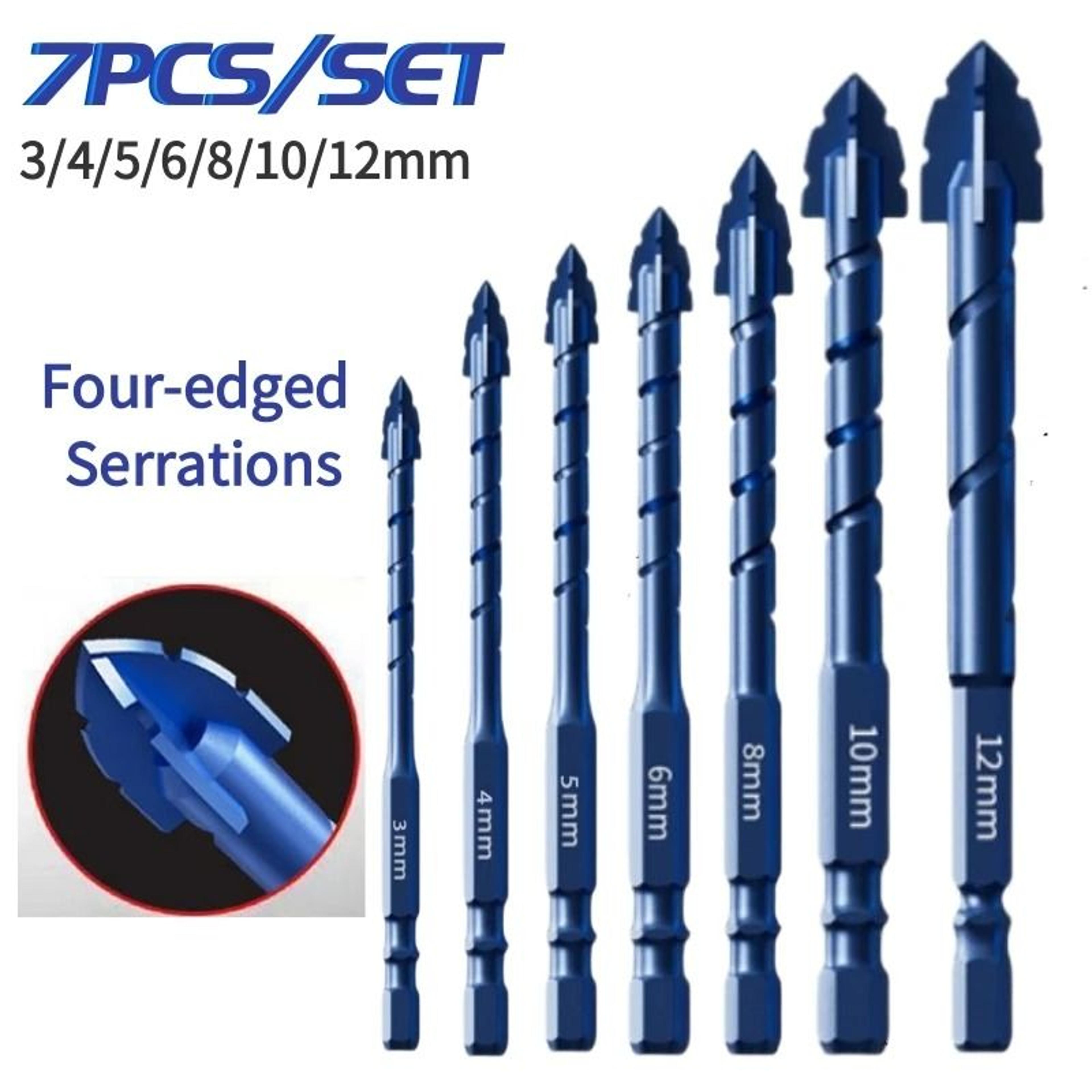 Four Edge Serrated Drill Bit Set For Tile Glass Concrete 0