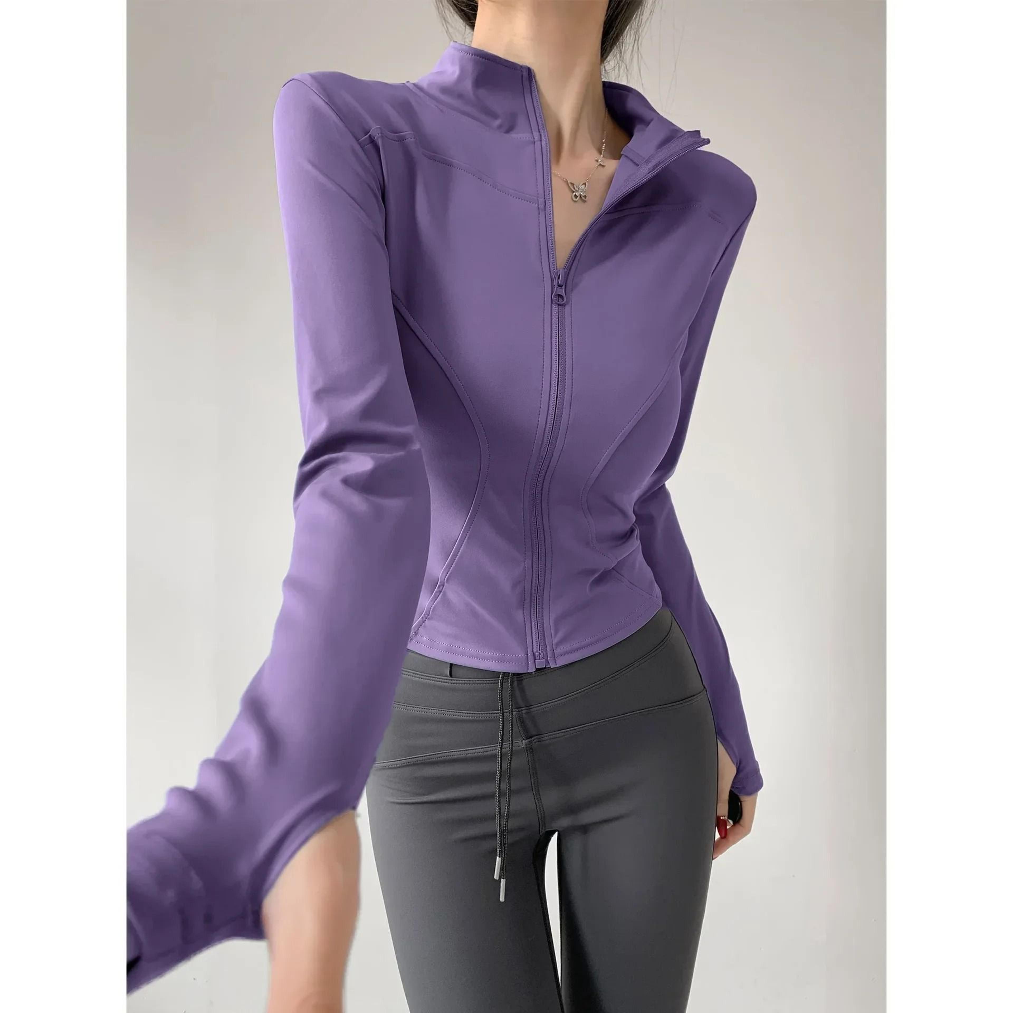 Sun Quick Drying Sports Coat Women Tight Yoga Jacket Long Sleeve Zipper Running Top 13