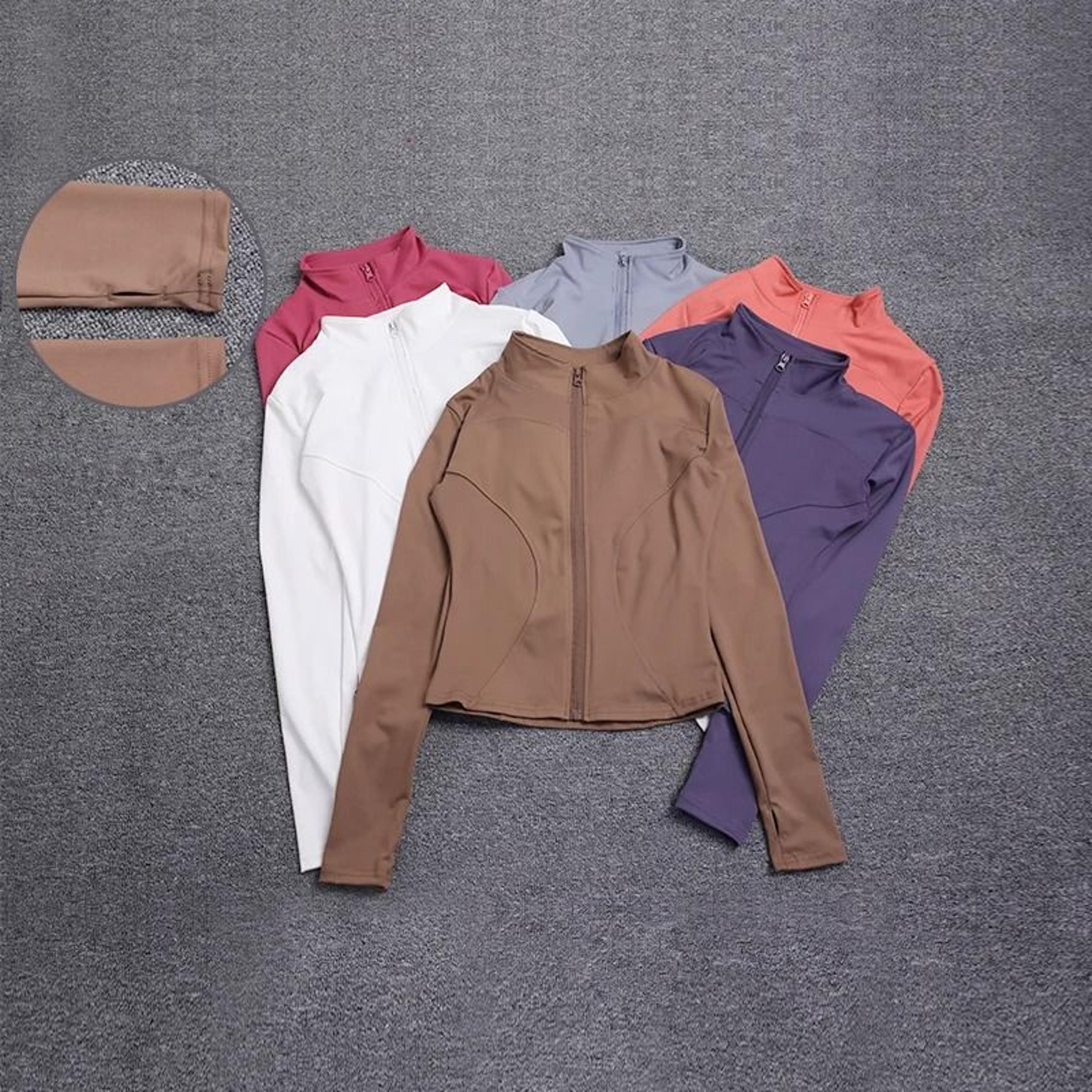 Women Sport Jacket Long Sleeve Workout Coat Gym Training Yoga Top 1