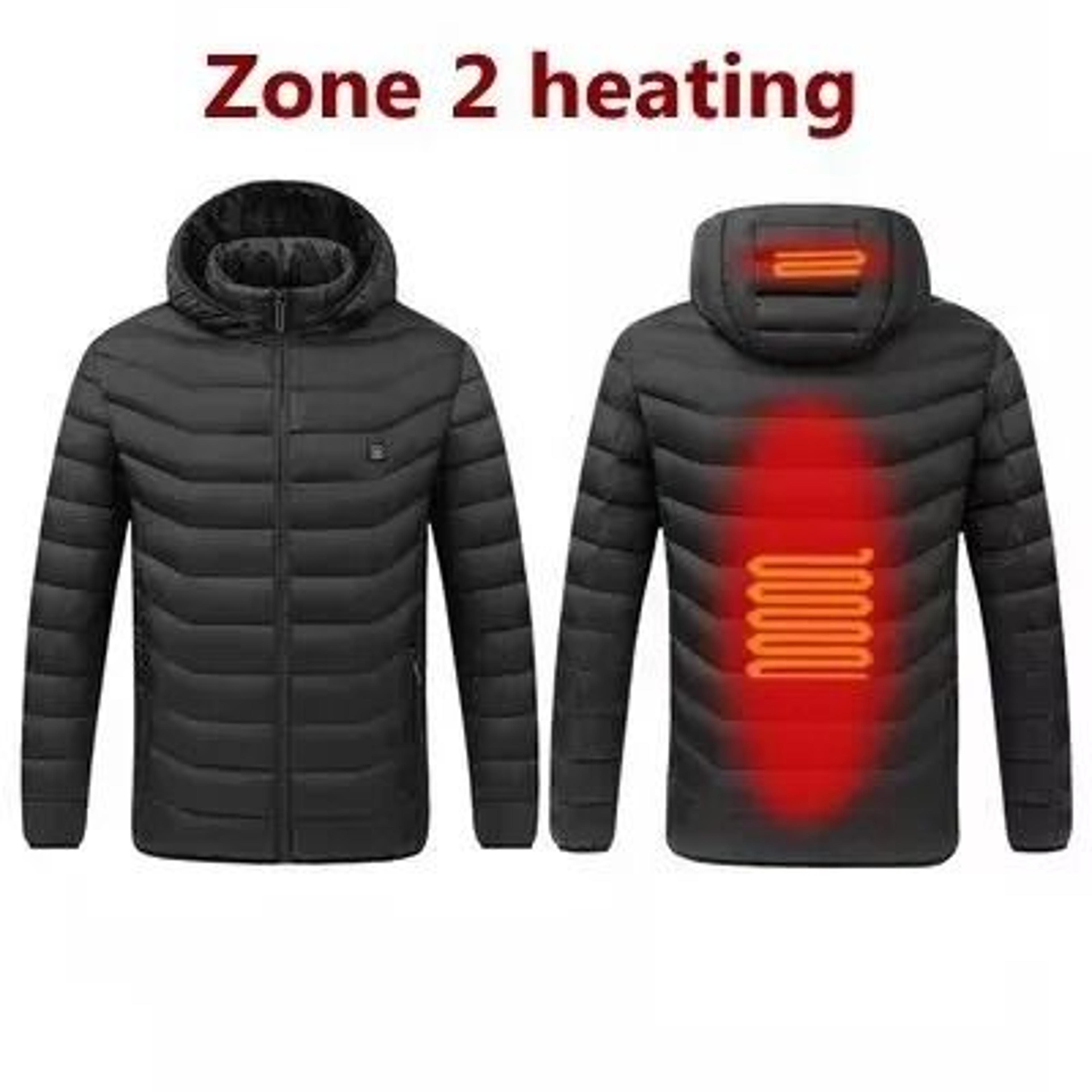Men Heated Down Jacket USB Winter Padded Parka Outdoor Electric Thermal Coat 5