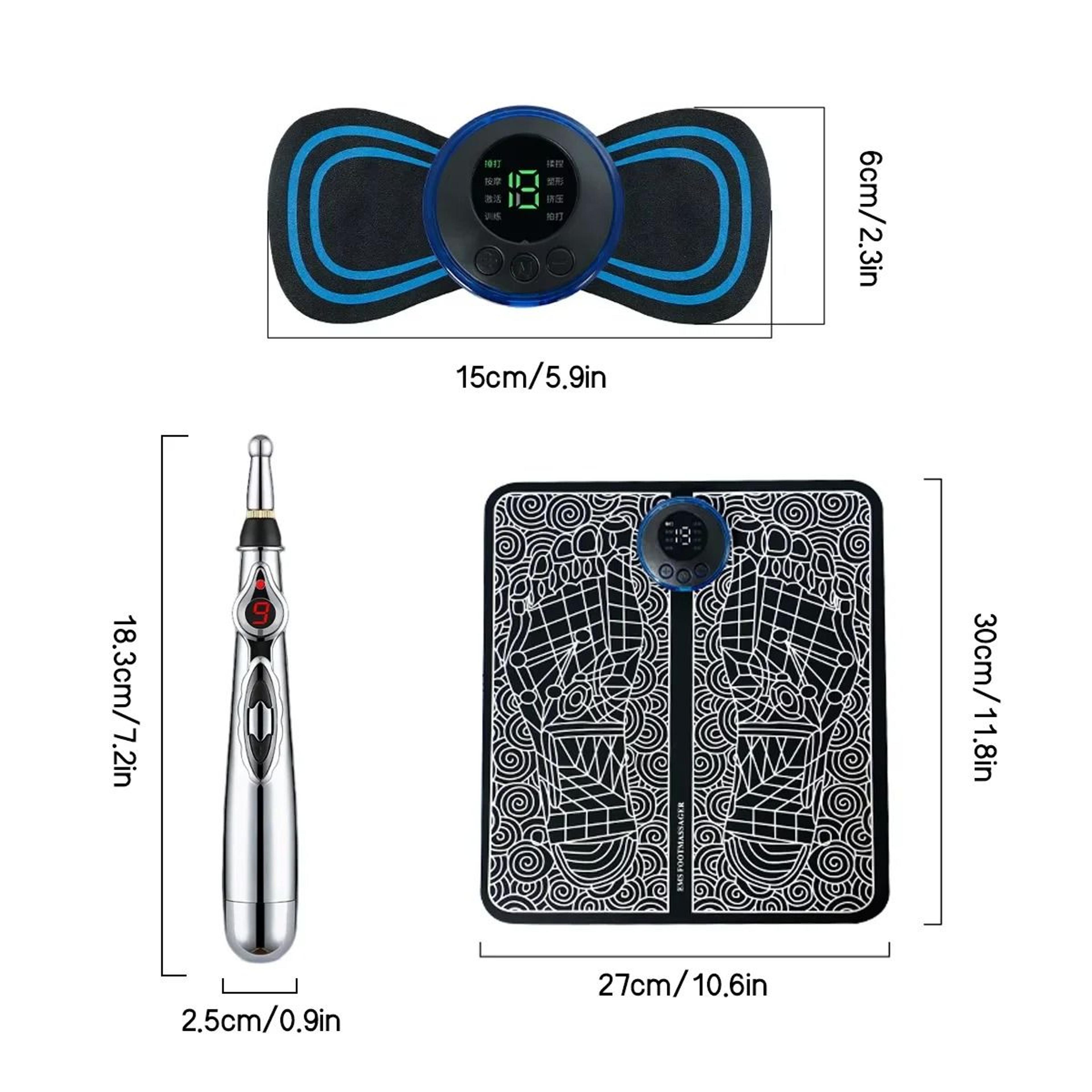3 In 1 Home Massage Kit EMS Foot Massager With Electronic Acupressure Pen For Neck Back Shoulder Re 5