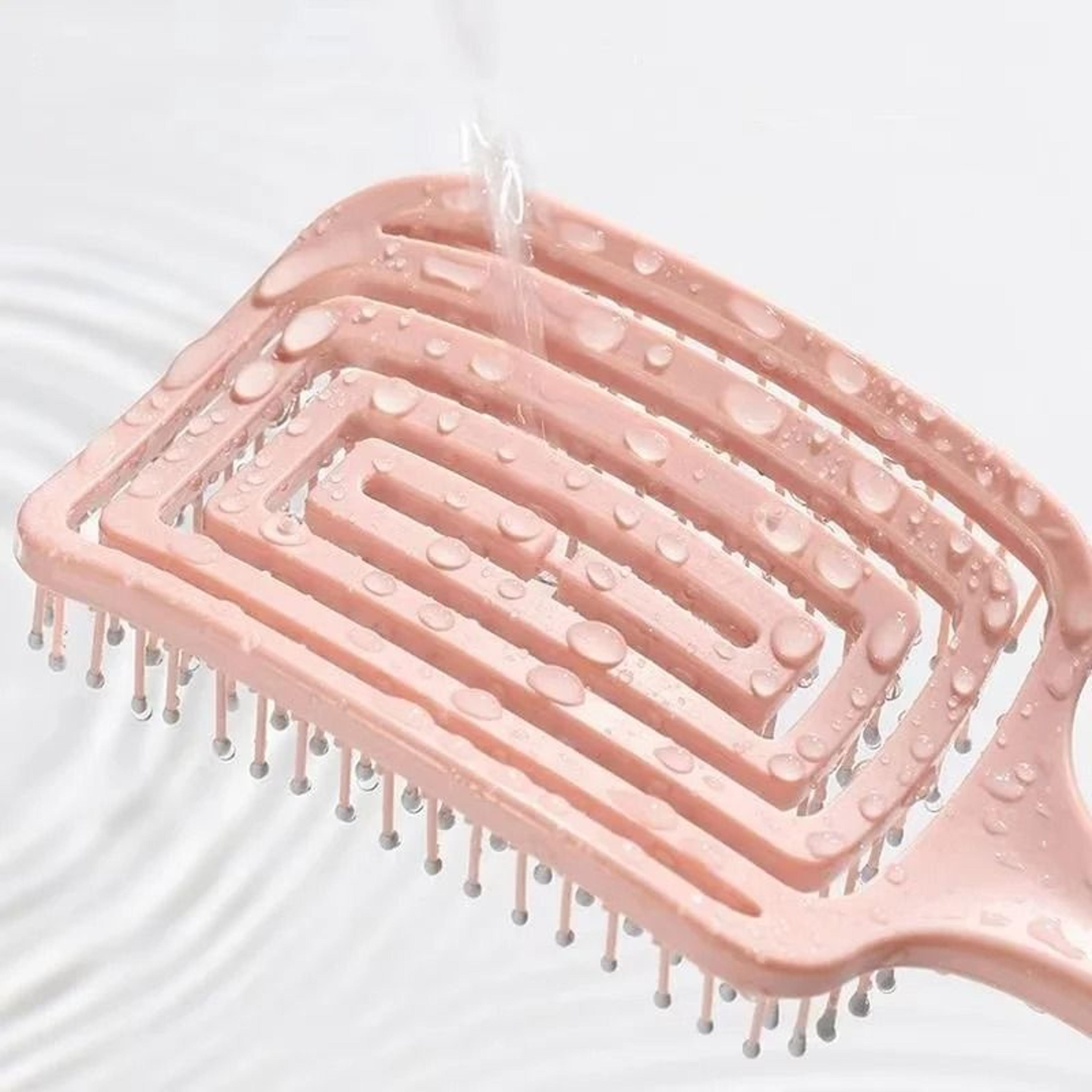 Elastic Massage Comb Hollow Out Hair Brush Scalp Massage Detangler Fast Blow Drying Tool 5
