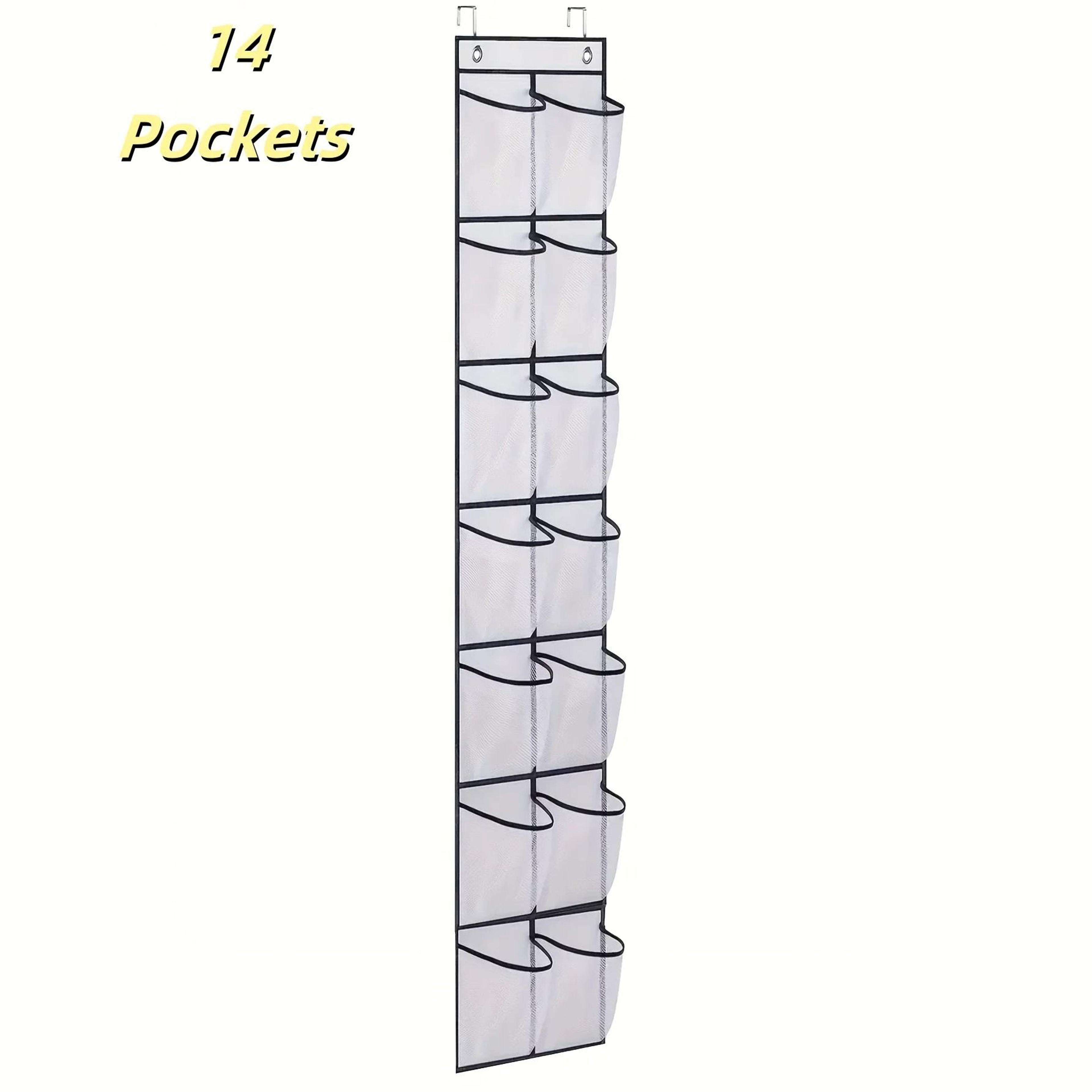 14 35 Pocket Over Door Shoe Rack Large Mesh Hanging Storage Organizer 9