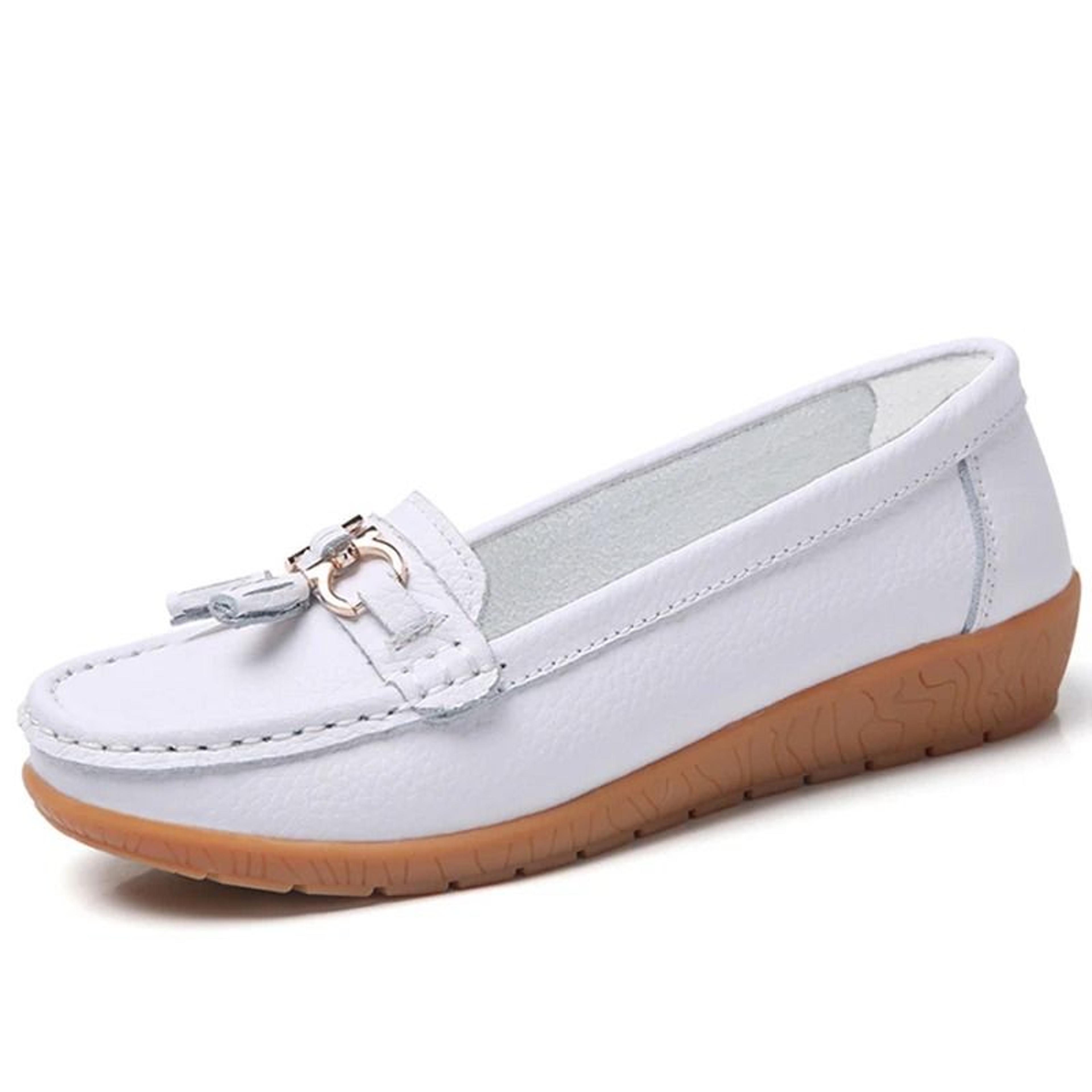 Women Shoes Nurse Loafers Comfortable Flat Shoes Casual Leather Footwear 8