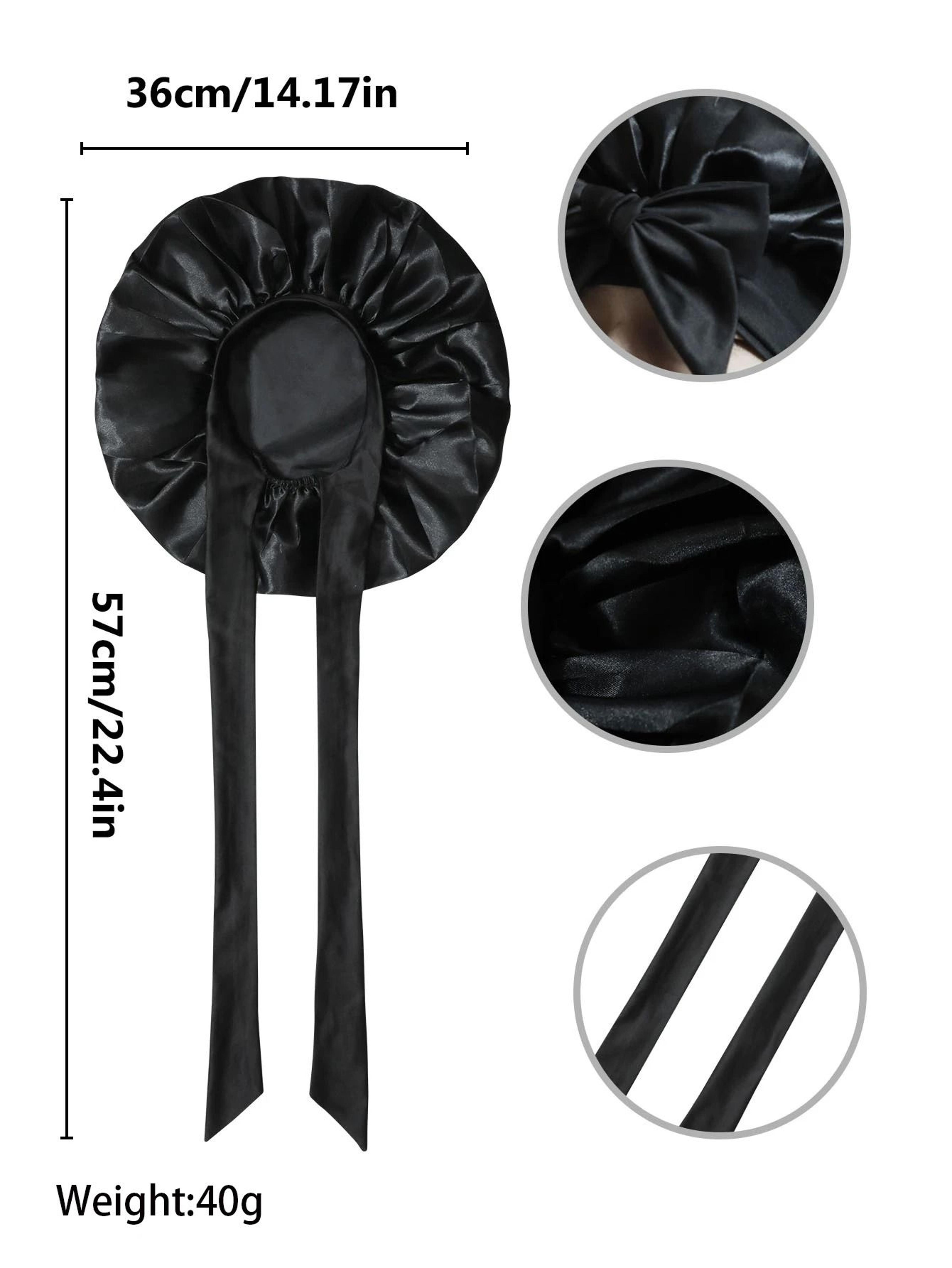 Satin Silk Bonnet Adjustable Sleep Hair Bonnet With Tie Band For Women Men 3