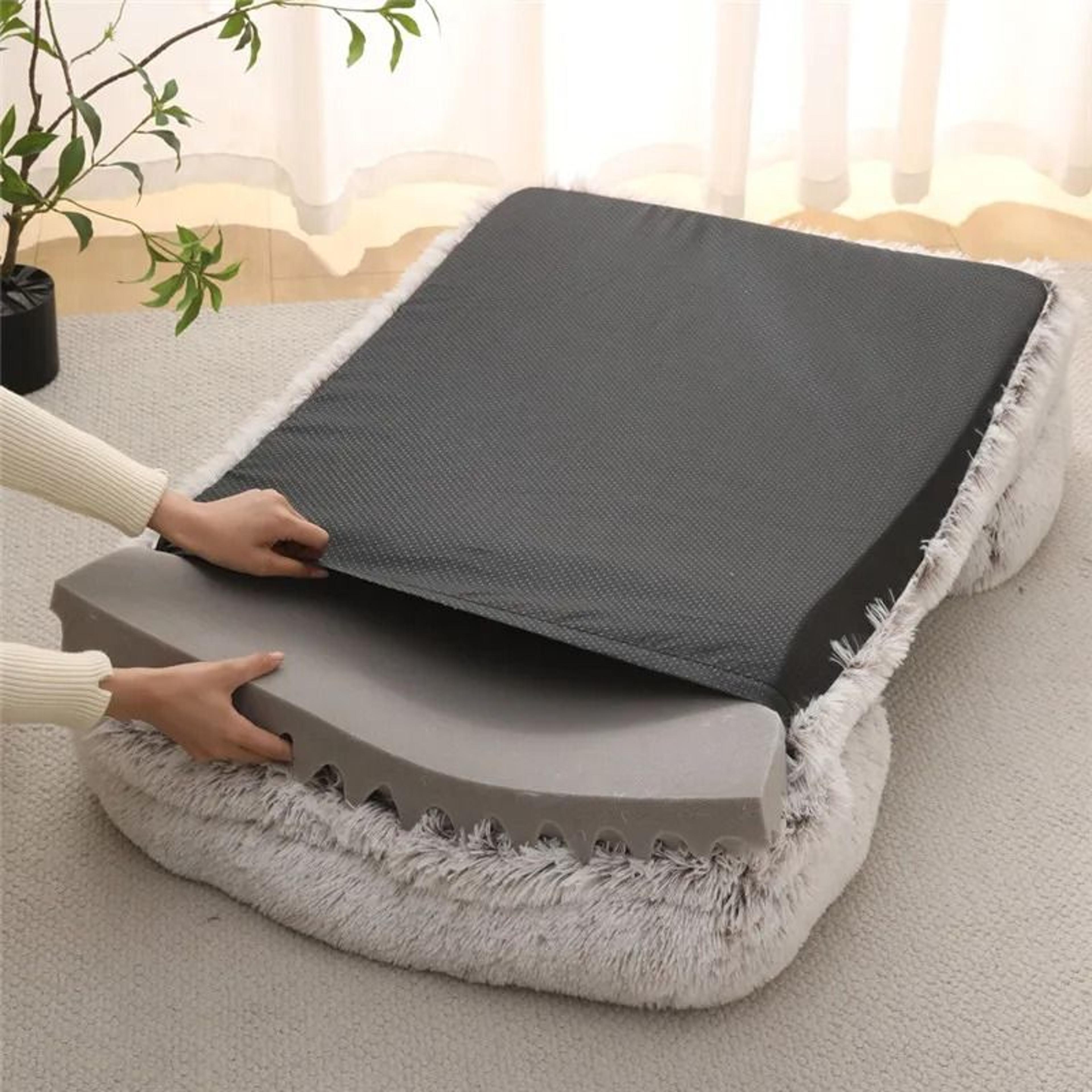 Large Dog Bed Plush Pet Bed Winter Thickened Pad With Removable Cushion 1