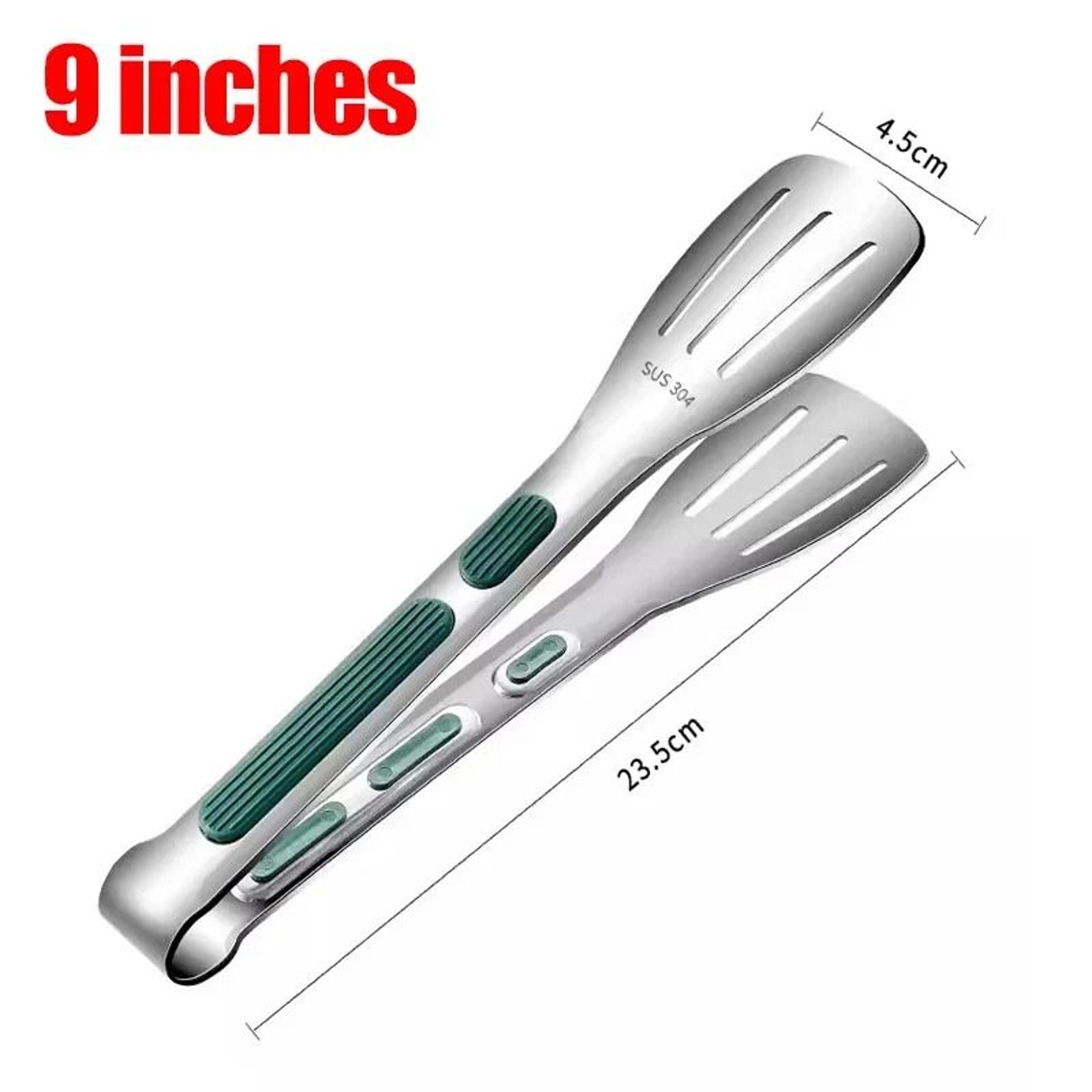 Stainless Steel Food Tongs BBQ Meat Salad Bread Clamp Non Slip Kitchen Tool 9