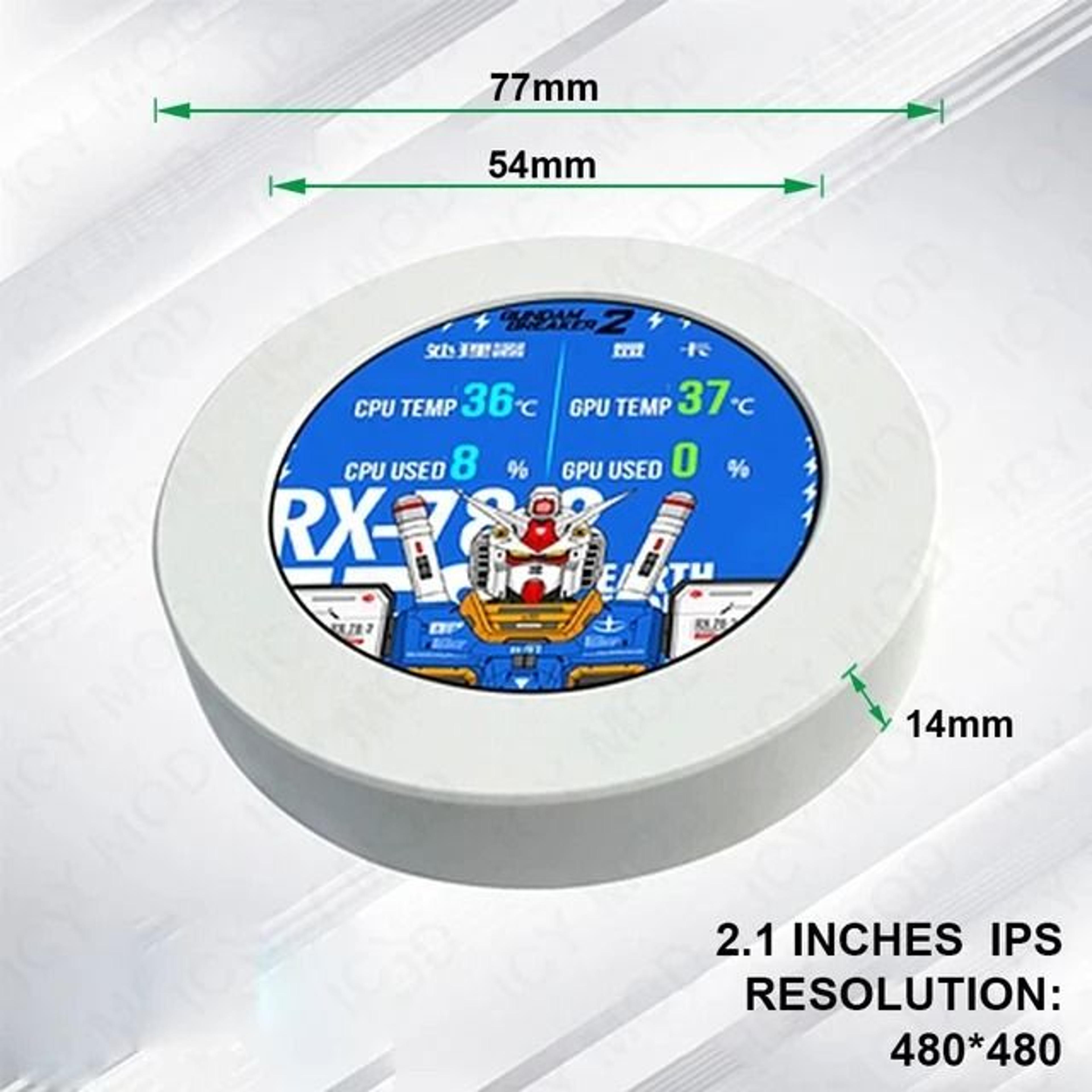 21 Inch Round IPS Display Monitor For Water Cooling PC Temperature Monitor 7