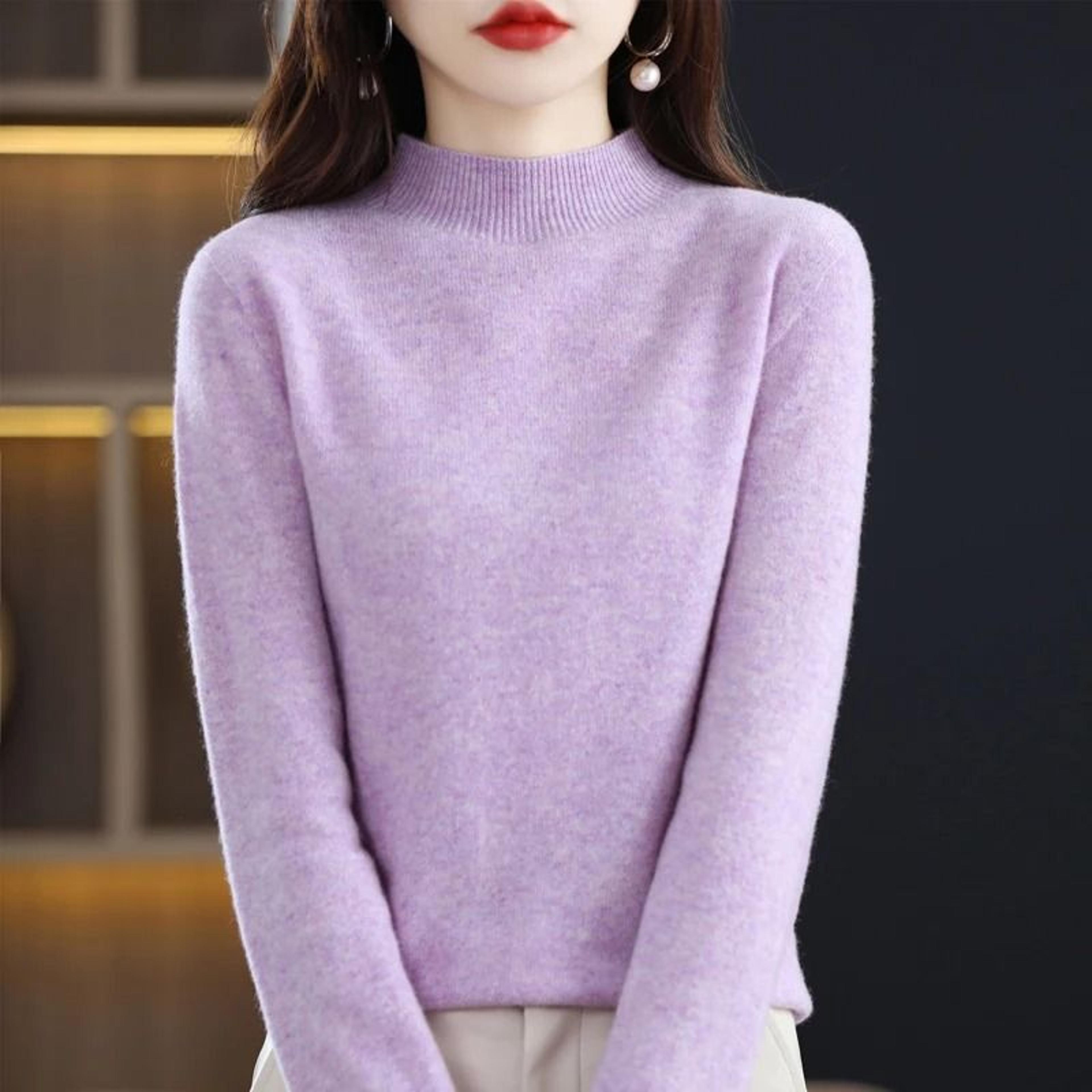 100 Percent Pure Wool Half Neck Pullover Autumn Winter Cashmere Sweater 5